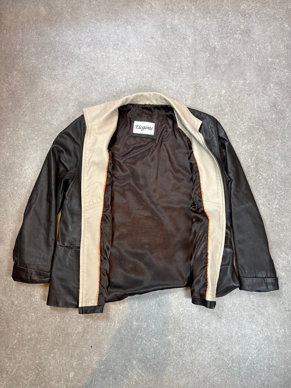 Elegante Lederjacke Herren XL 54 Braun Echtleder Vintage Jacke Übergangsjacke