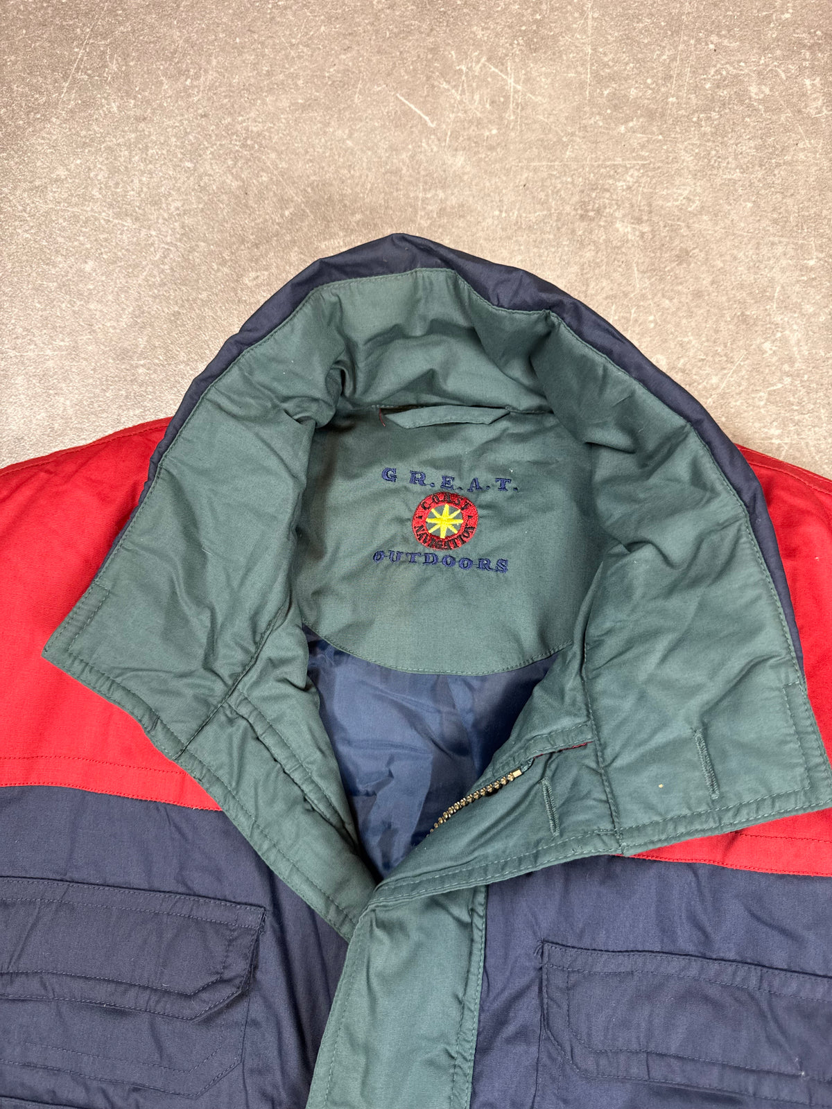 Vintage G.R.E.A.T. Outdoors Utility Weste XXL 90s Colorblock