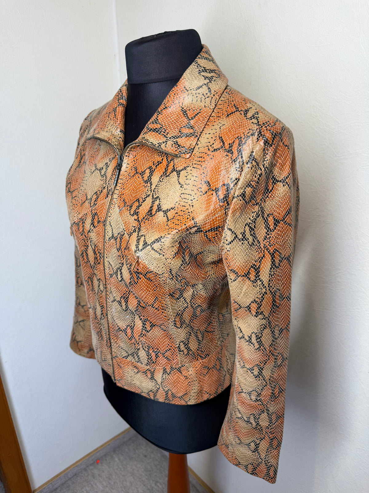 Vintage Schlangenleder Jacke Gr. 38 Snake Skin Lederjacke