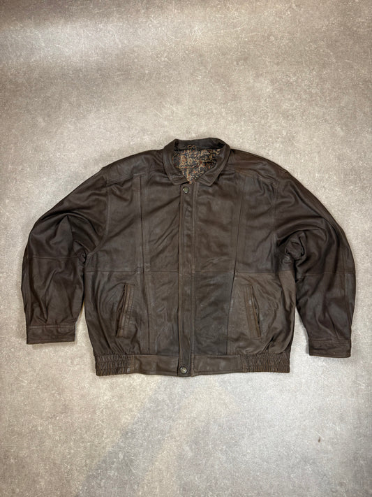 Vintage Richard Ranke Lederjacke Herren Gr. 58 Dunkelbraun 80er/90er