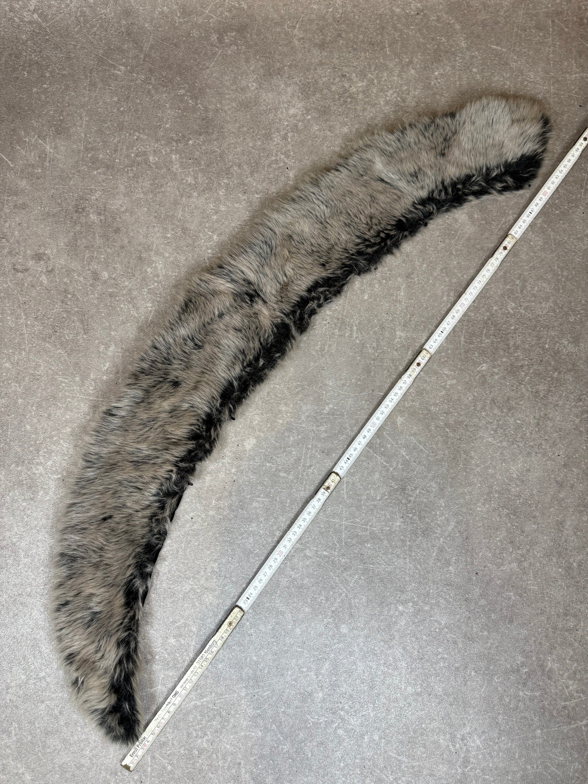 Vintage Silberfuchs Pelzstola Echtfell Fuchs Fellkragen Grau Schwarz Luxus Pelzschal