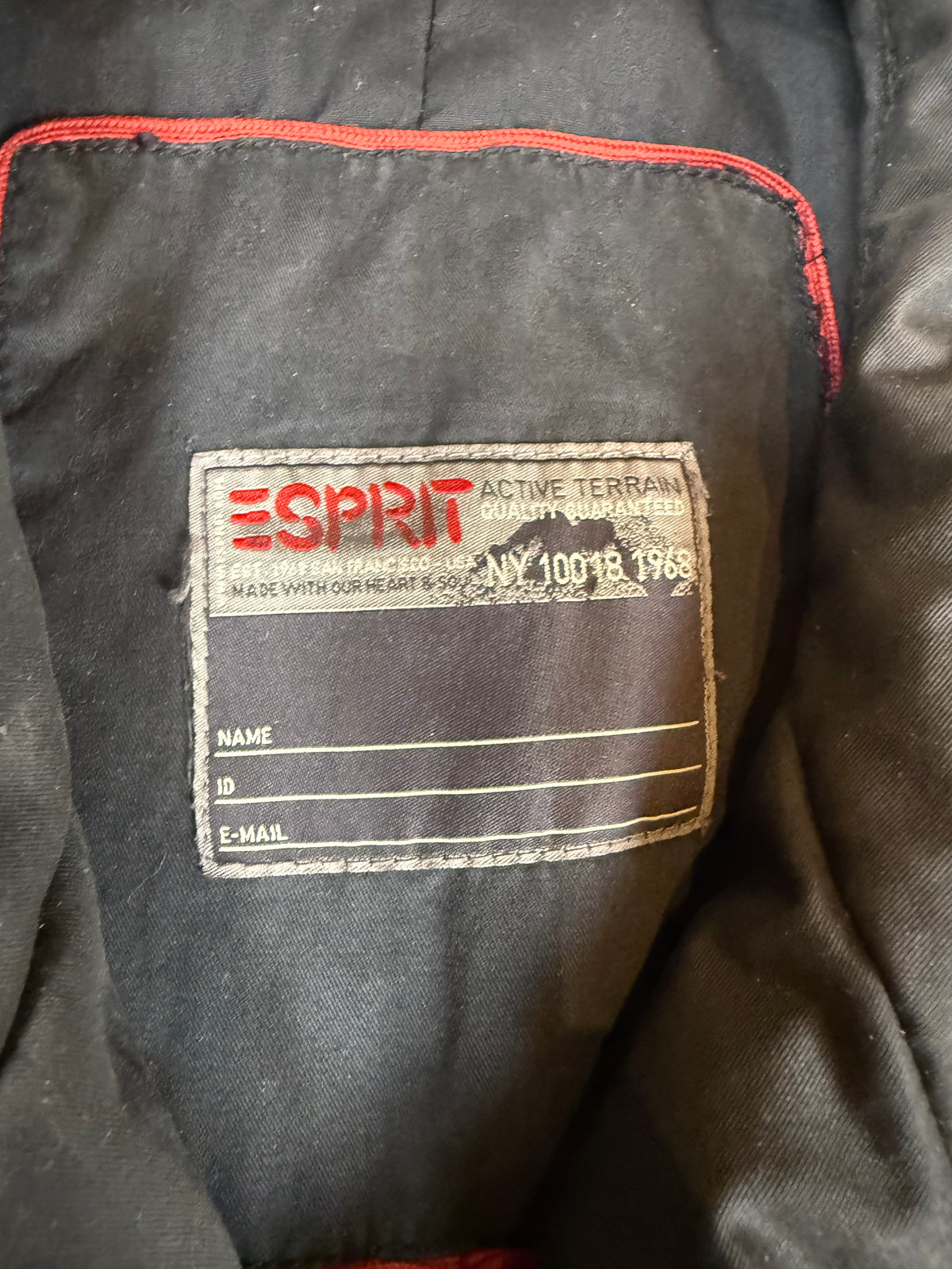 Esprit Active Terrain Herren Trenchcoat Schwarz Doppelreiher Vintage Military Mantel