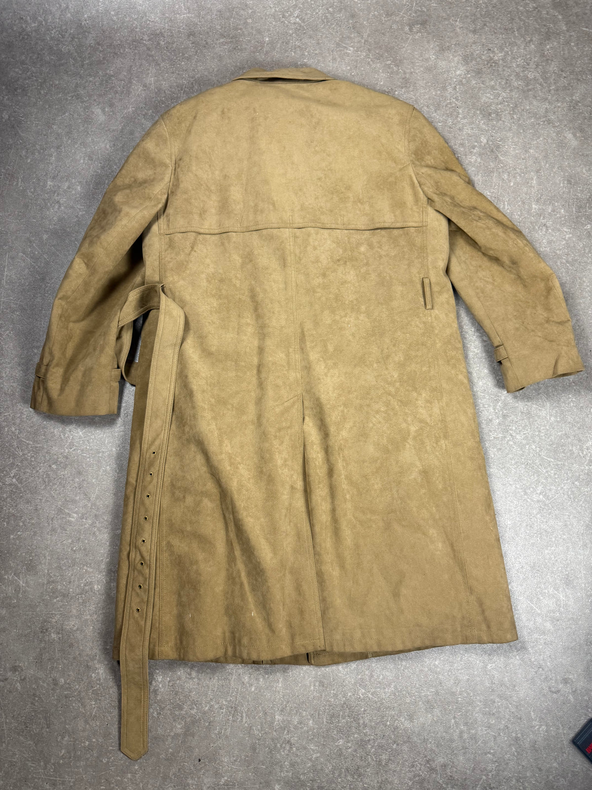 LODENFREY Vintage Herren Ledermantel mit Echtfellfutter Beige