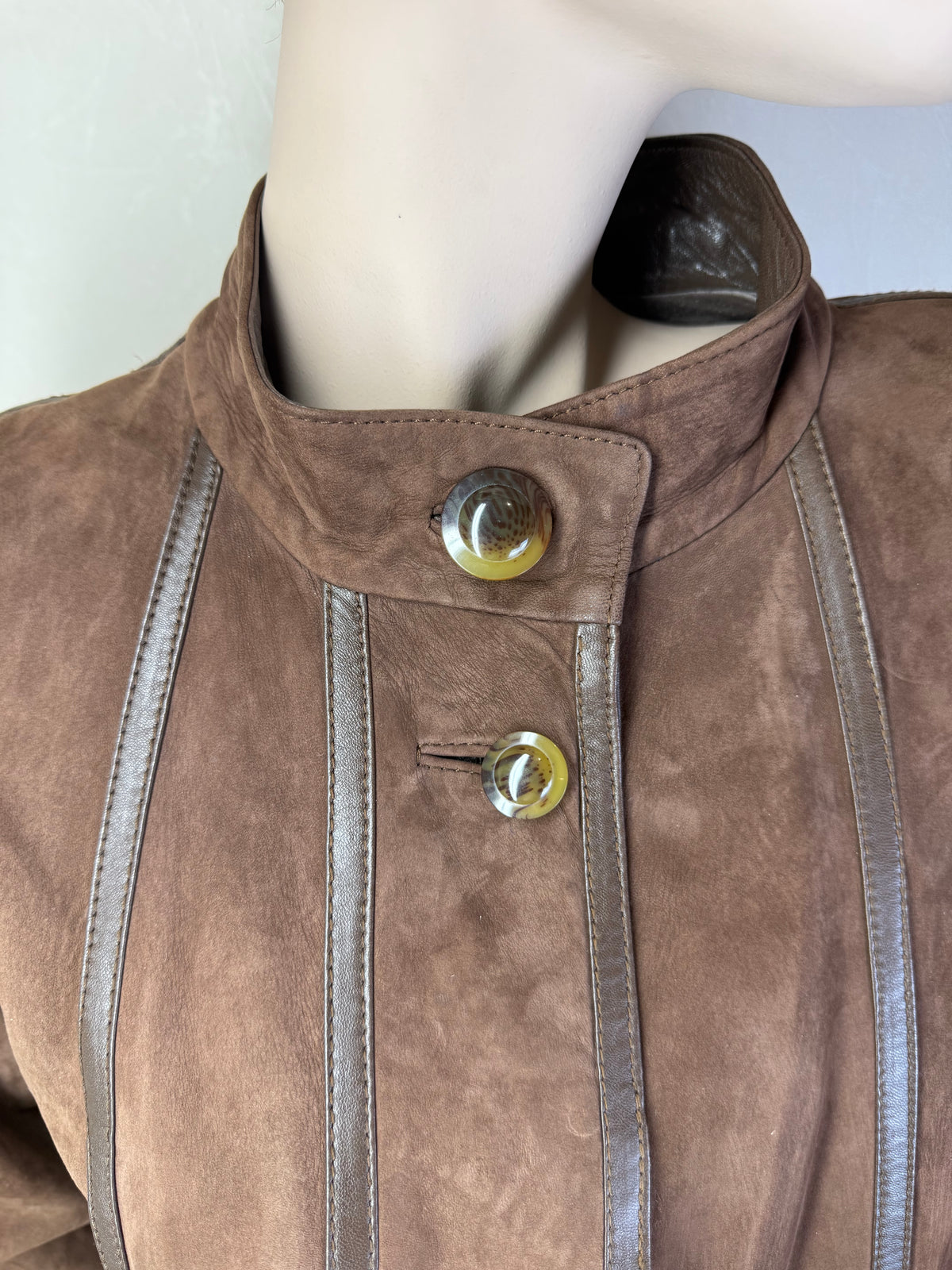 Vintage Paco Rabanne Damen Ledermantel Gr. 42 Braun – Made in Spain