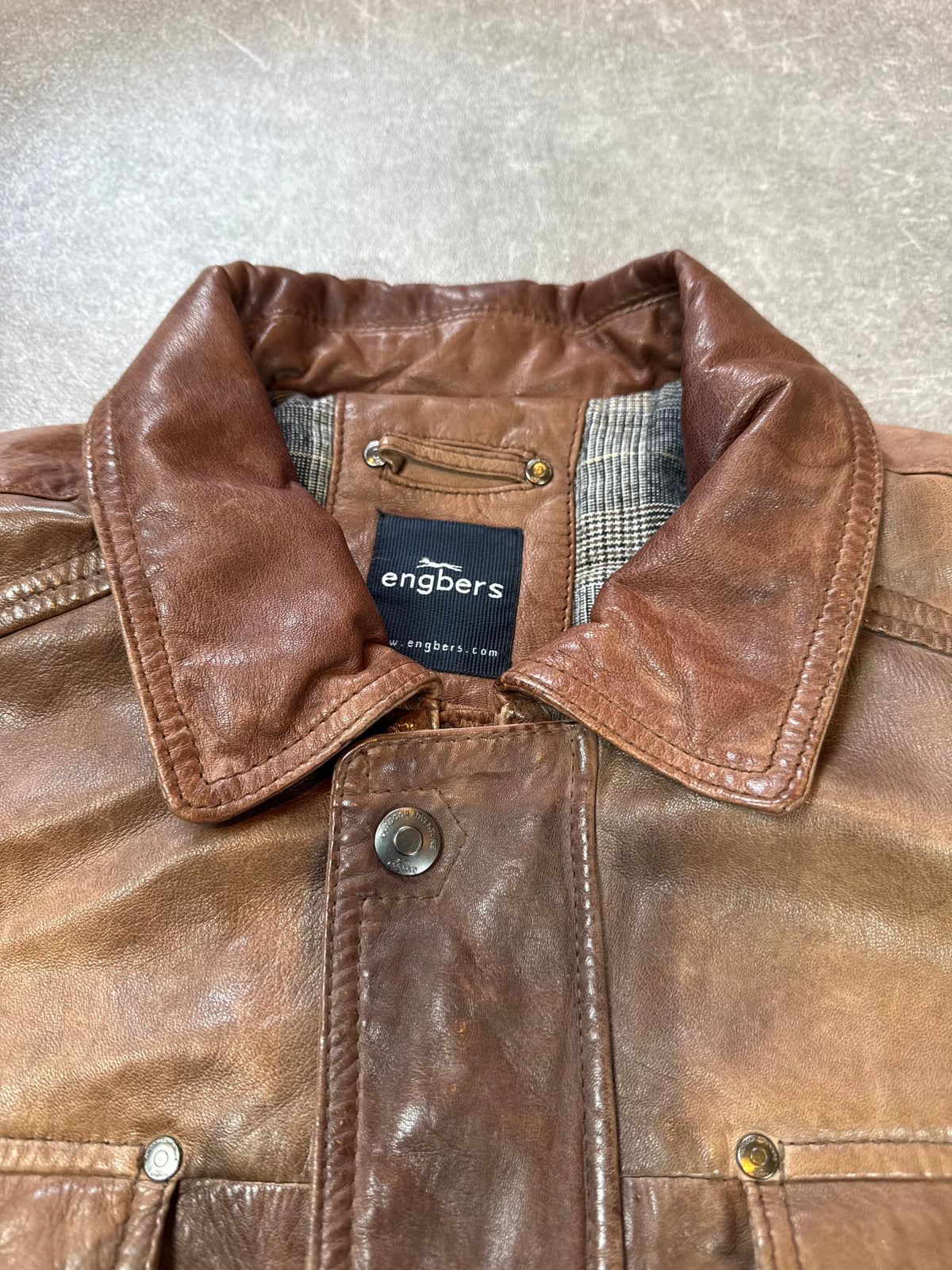 Engbers Lederjacke Herren Braun L Vintage Field Jacket Nappaleder Outdoor