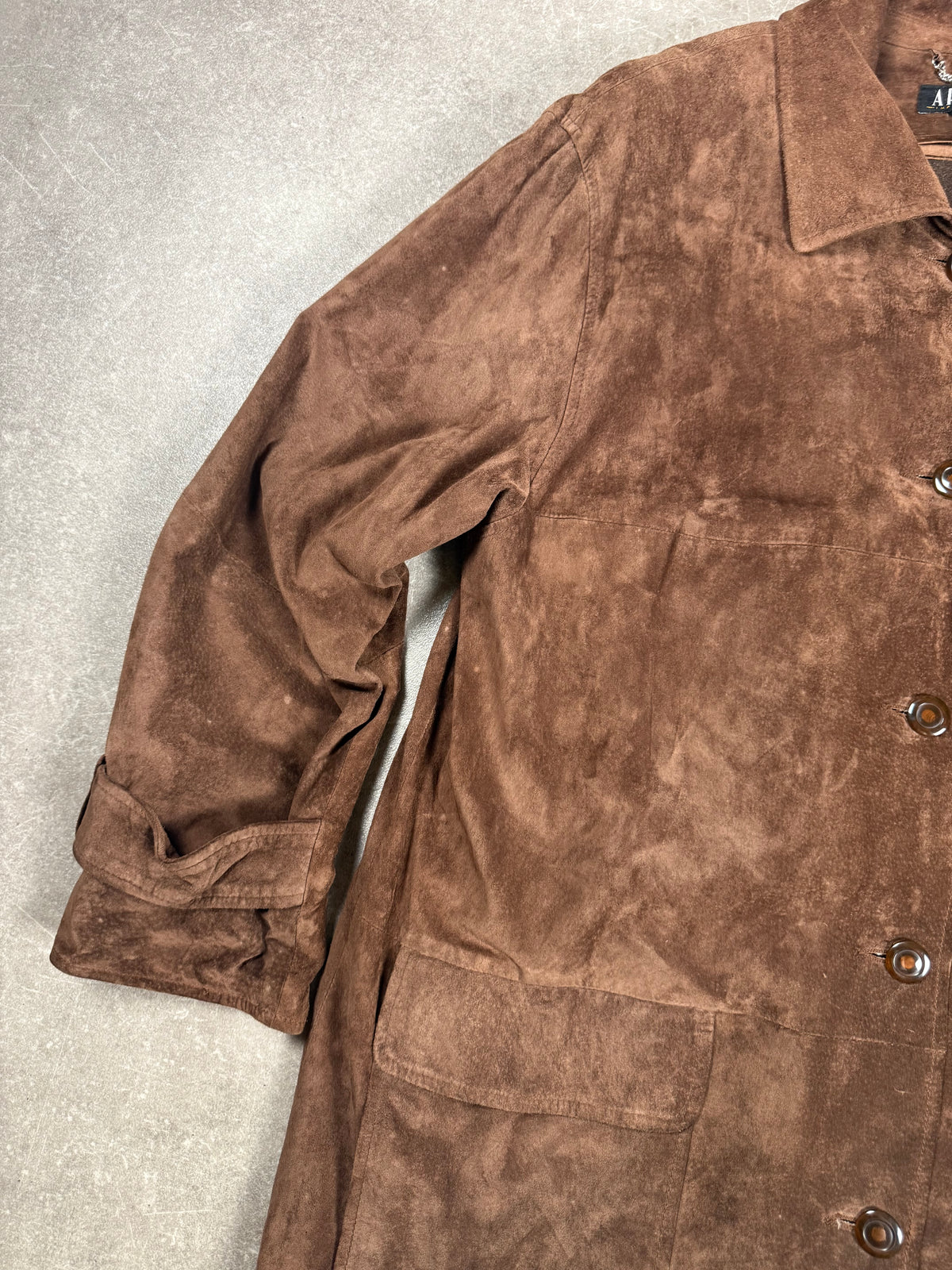 APART Vintage Damen Ledermantel Braun Veloursleder Gr. 44/46