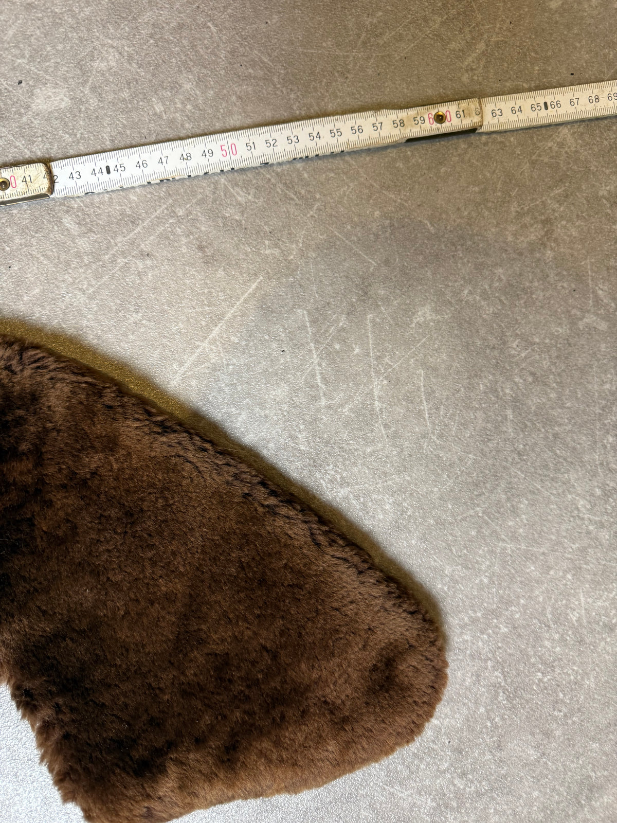 Vintage Echtfell Pelzkragen Braun Kurzhaar Fellkragen Schulterkragen ca. 60 cm