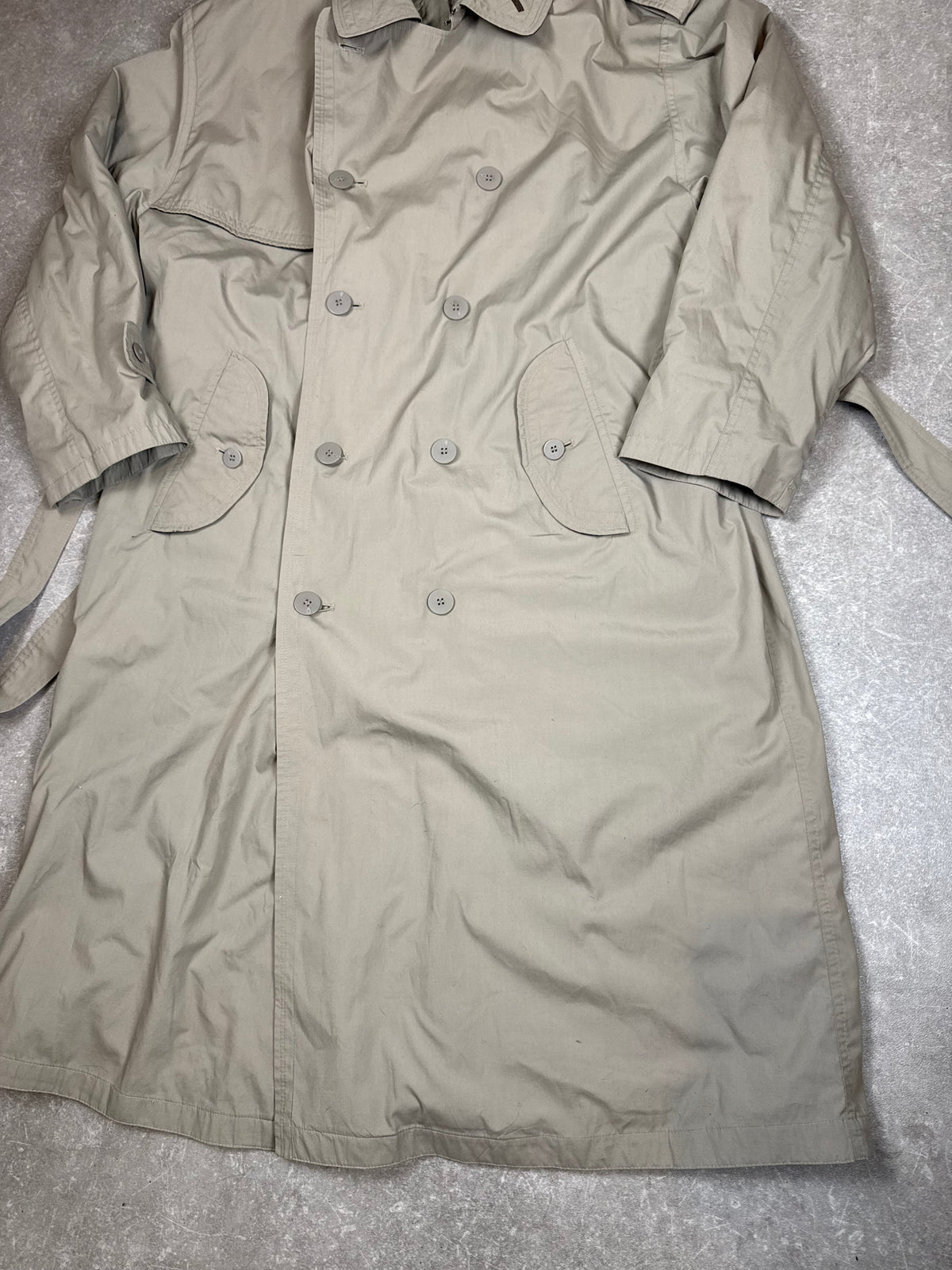 Vintage Herren Trenchcoat Gr. 26 – Beige Mantel mit Gürtel & Warmfutter
