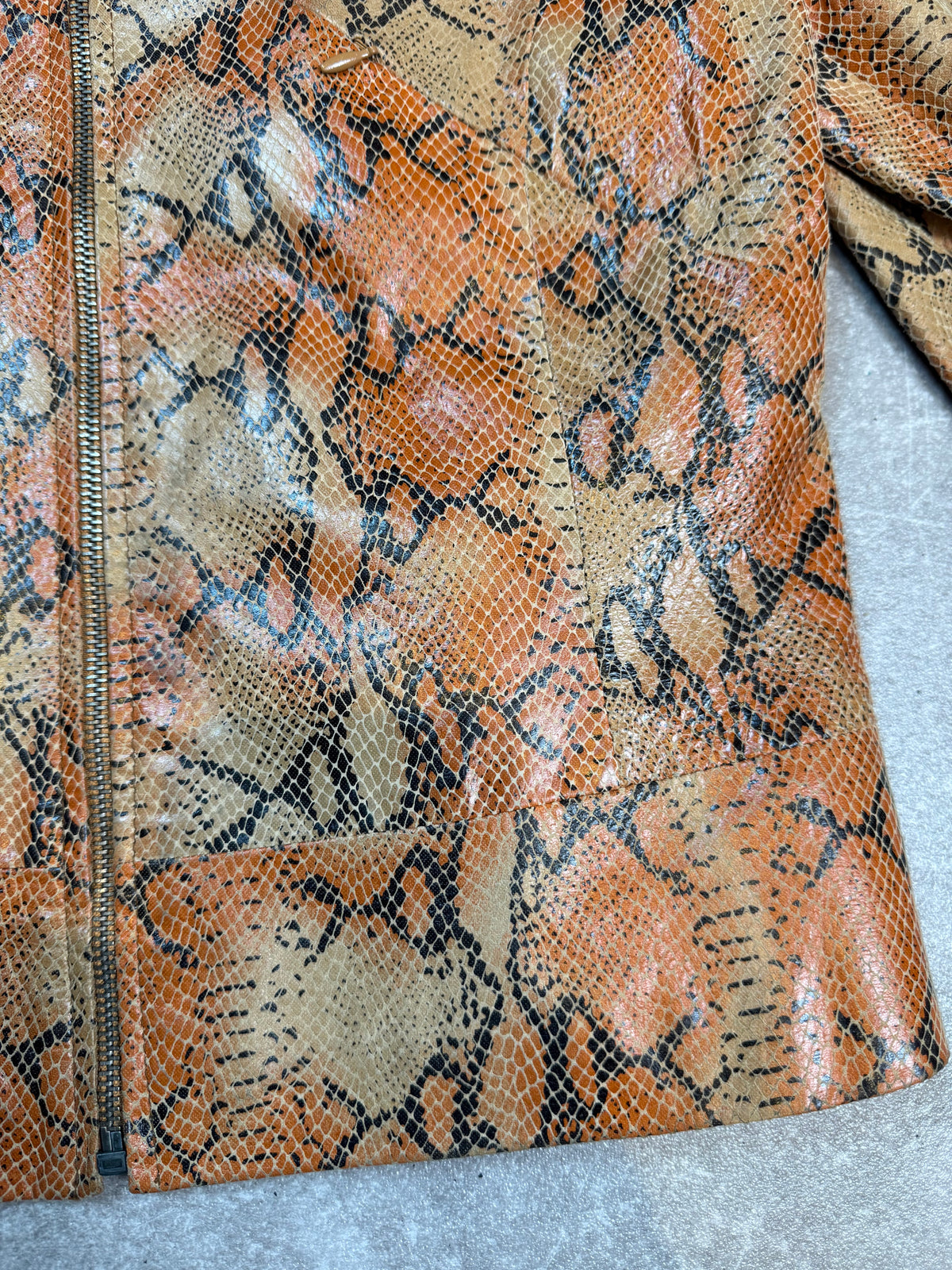 Vintage Schlangenleder Jacke Gr. 38 Snake Skin Lederjacke