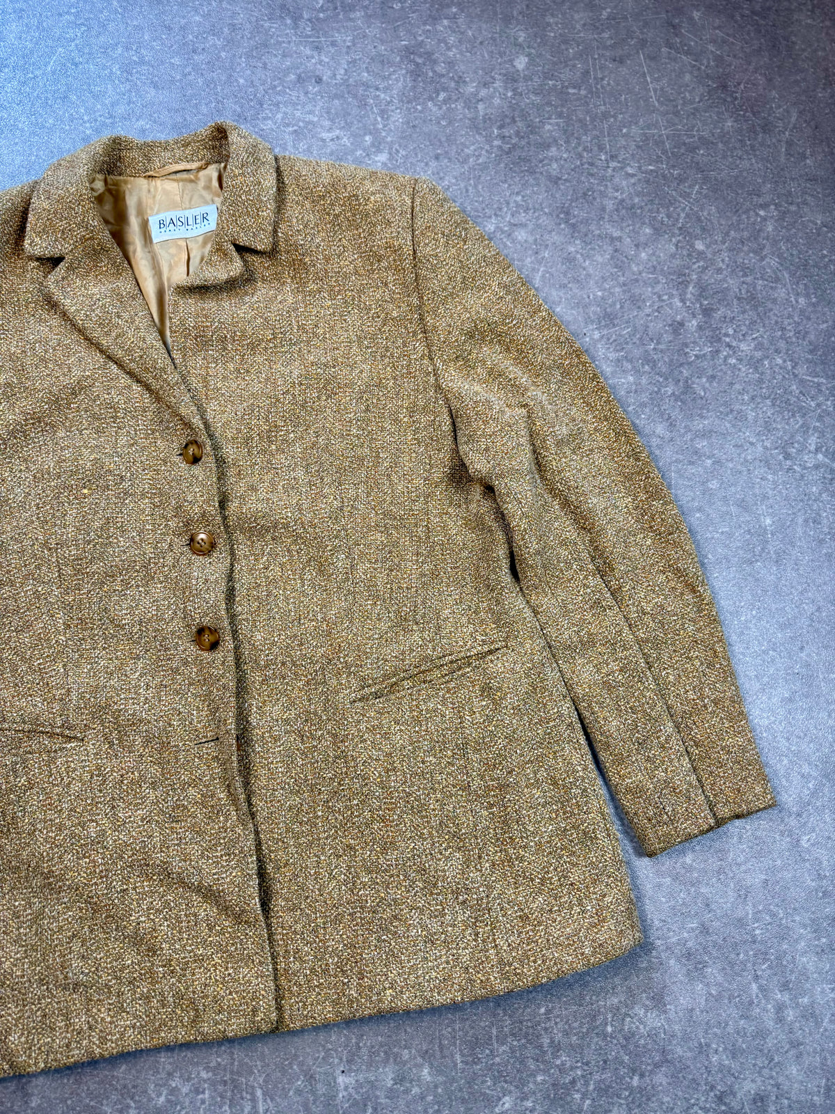 Vintage Basler Damen Blazer Gr. 42 – Beige Gold meliert Elegant