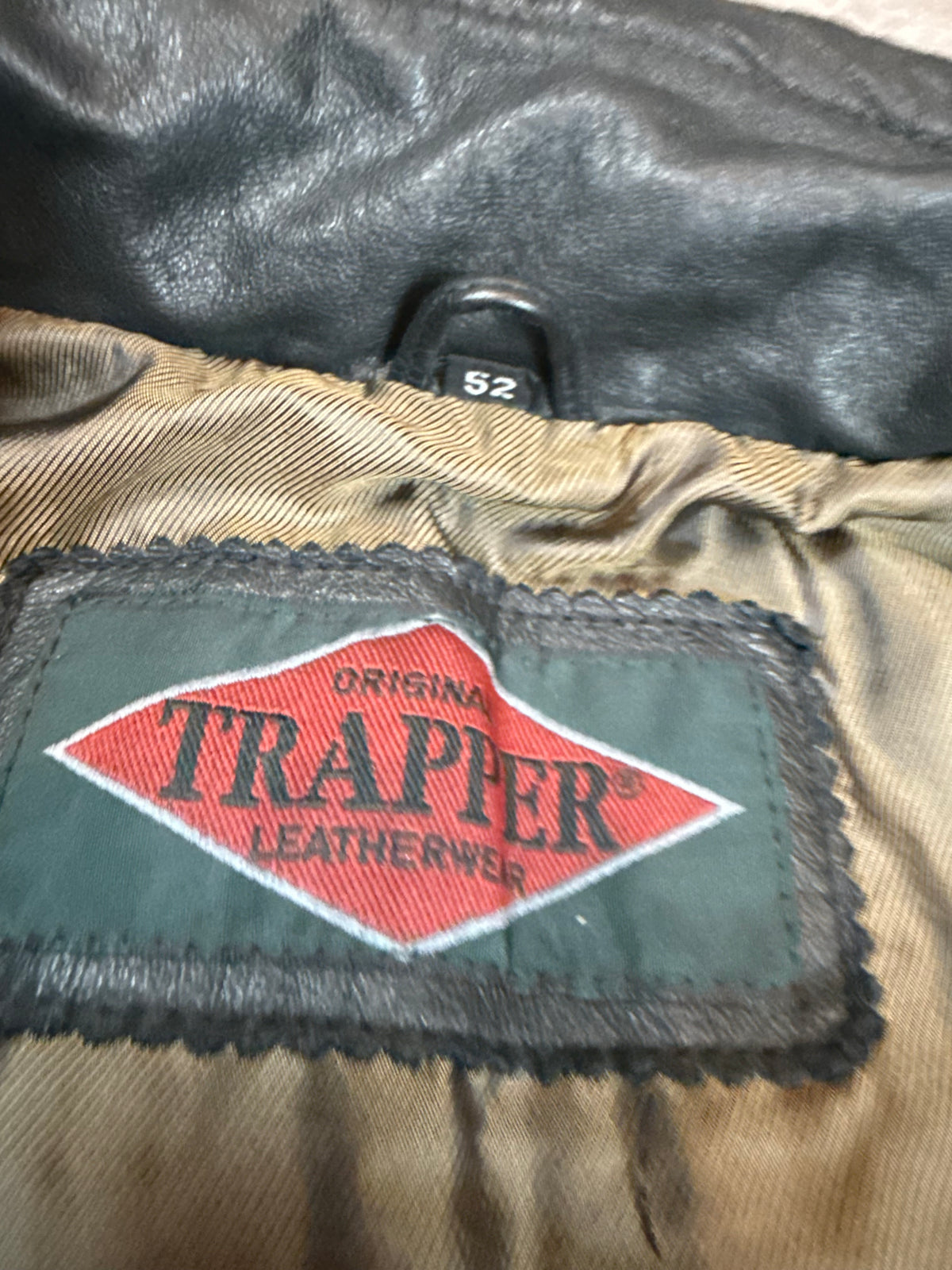 TRAPPER Vintage Herren Lederweste Schwarz Echtleder Gr. 52 Utility Biker