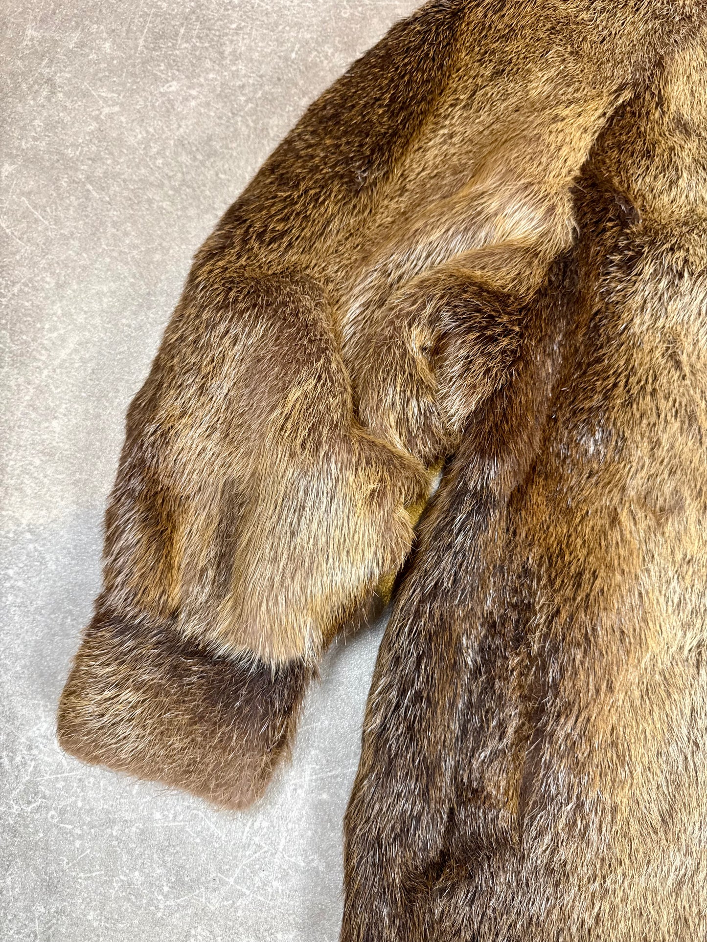 Edle Waschbär Pelzjacke Damen Gr. L 40/42 Braun Vintage Echtpelz Pelz-Etage