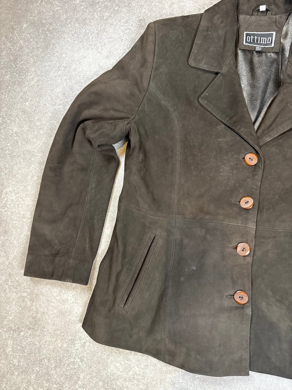 Ottimo Damen Lederblazer XL – Echtes Lammleder Braun Vintage