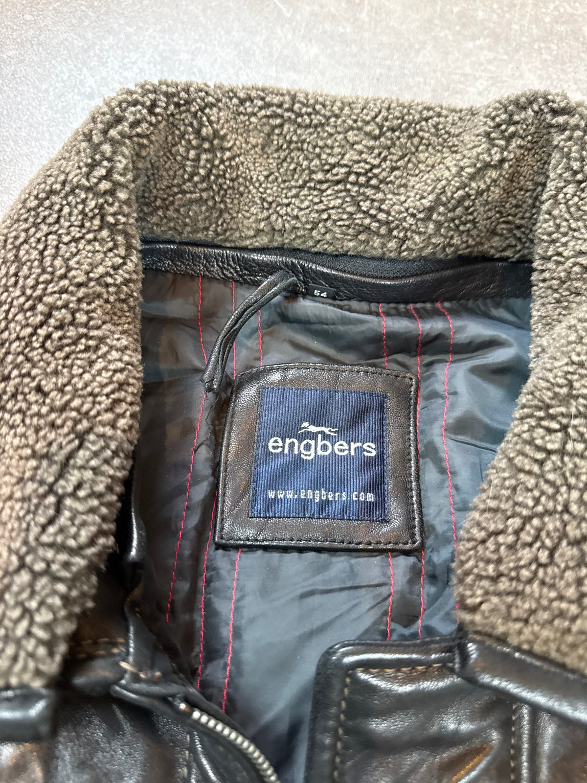 Engbers Lederjacke Herren Gr. 54 Braun Schwarz Echtleder Winterjacke mit abnehmbarem Fellkragen