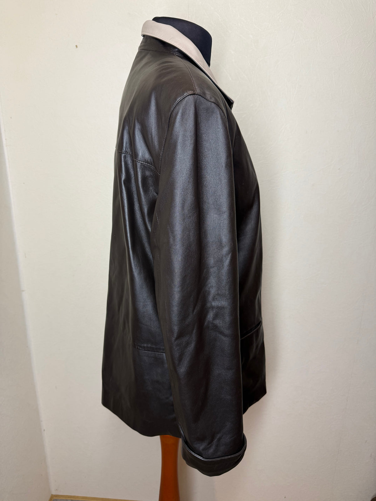 Elegante Lederjacke Herren XL 54 Braun Echtleder Vintage Jacke Übergangsjacke