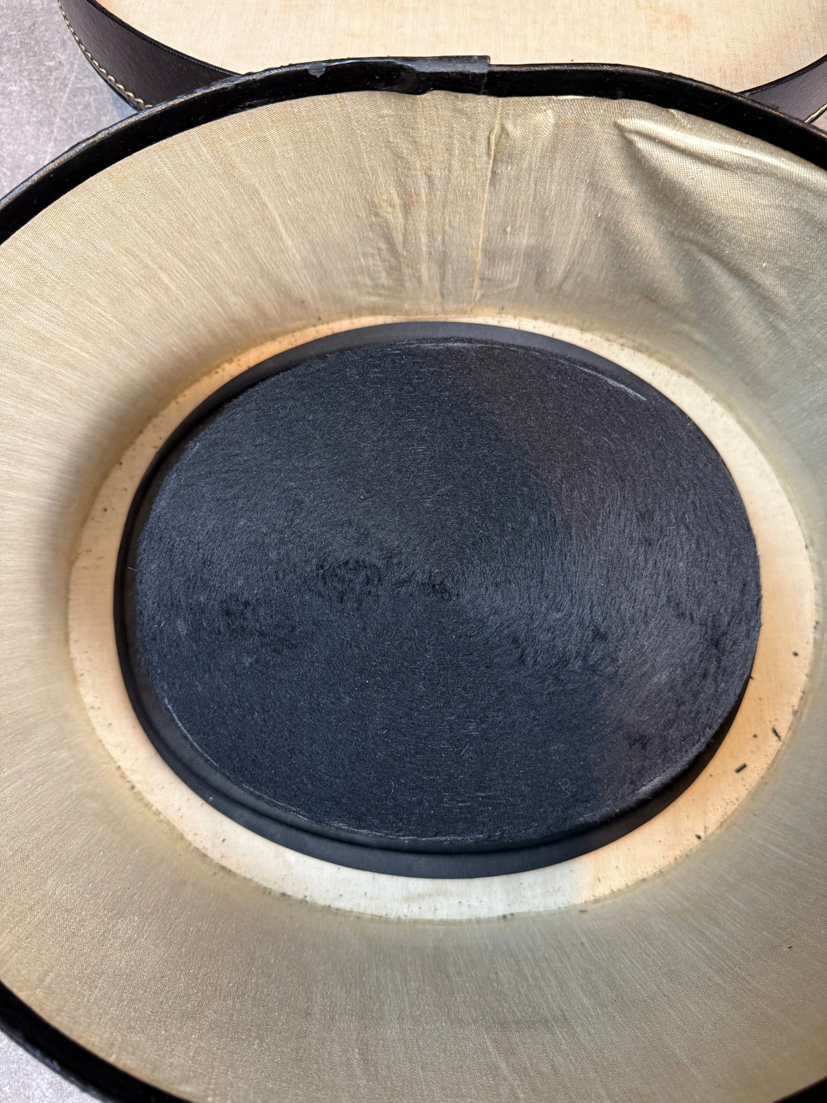 Antiker Seidenzylinder Gr. 58 Th. Beuvig Herren Top Hat mit original Hutkoffer