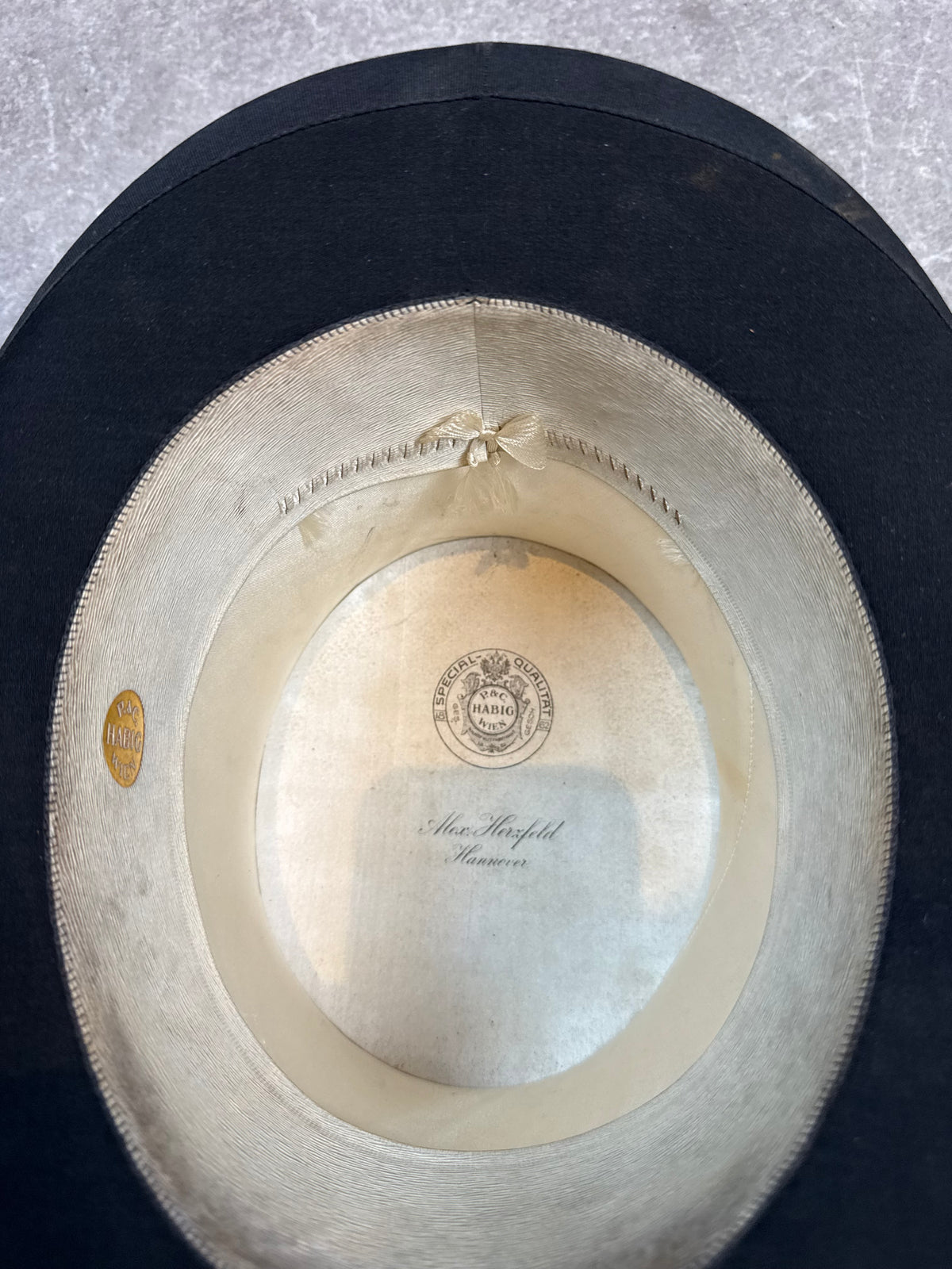 Antiker P. & C. Habig Wien Zylinder Chapeau Claque? Max Herzfeld Hannover um 1900
