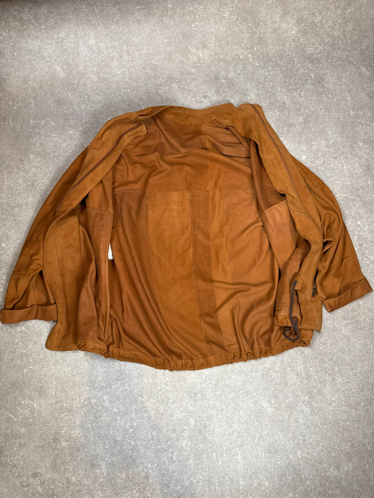 Munper Lederjacke Veloursleder Braun Cognac Vintage Oversize Gr. 50