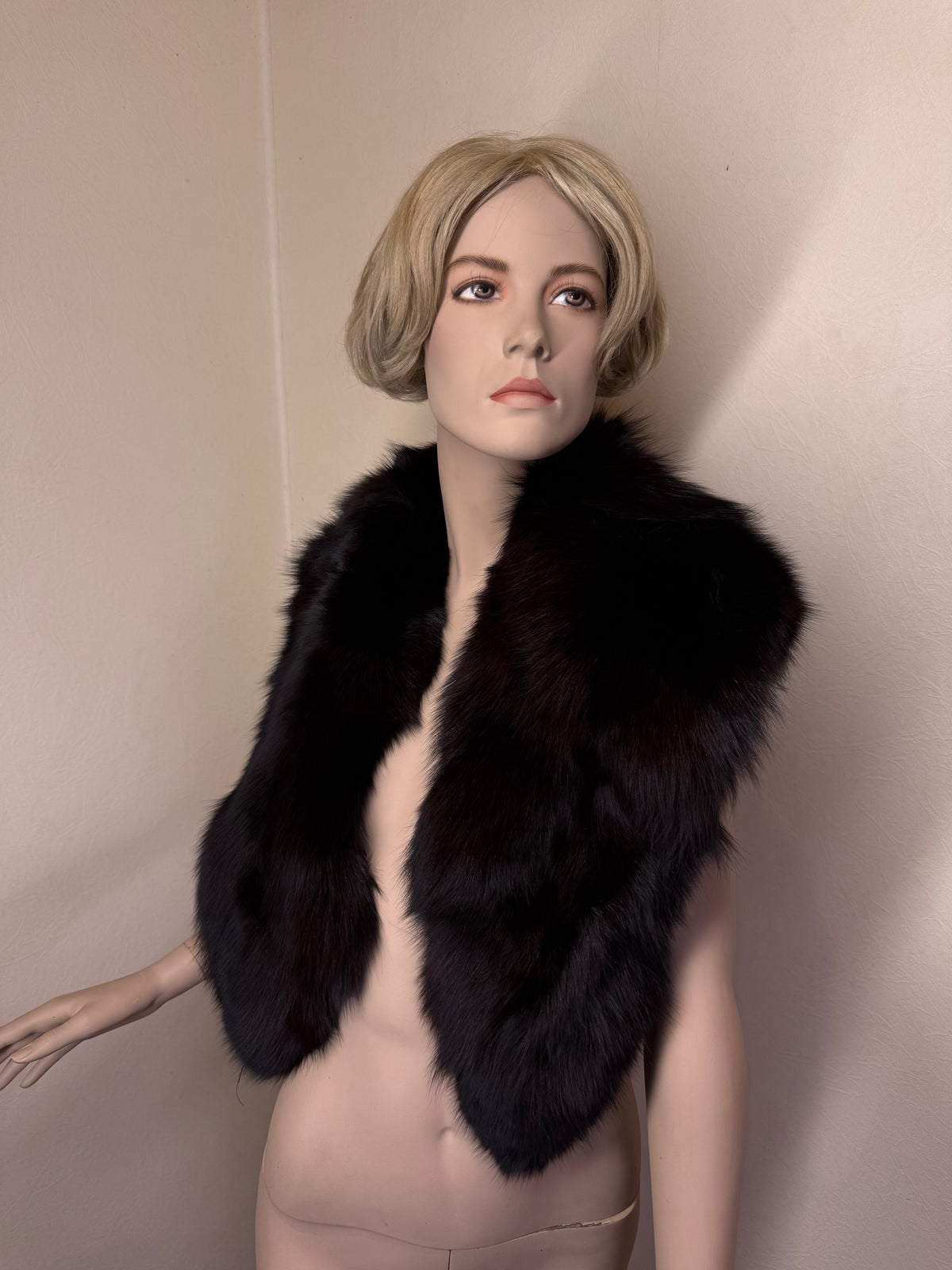 Vintage Nerz Pelzstola Schwarz Echtfell Pelzkragen Mink Fur ca. 120 cm
