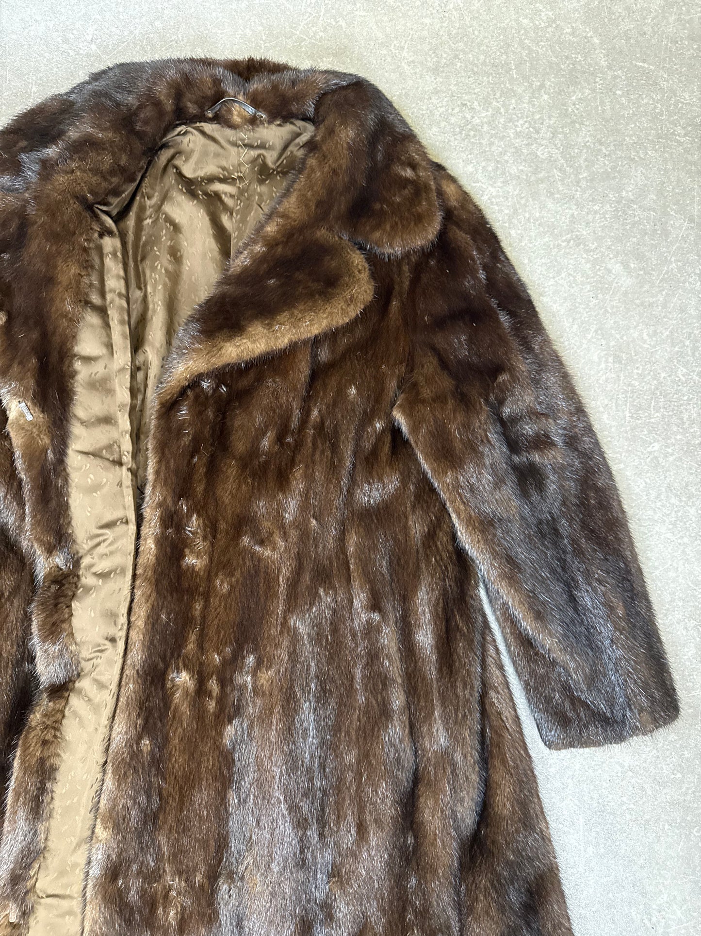 Vintage Nerzmantel Echtpelz Damen M Braun Lang Pelzmantel Mink Echtfell Luxus