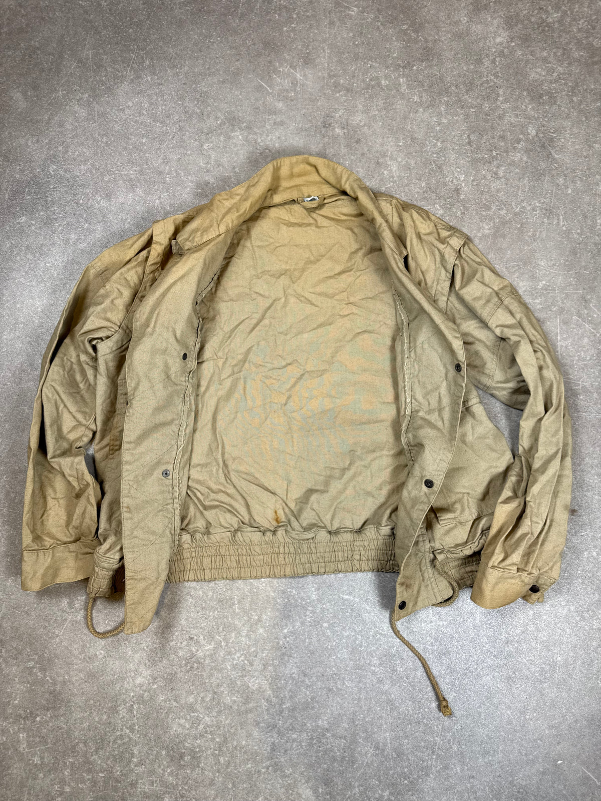 Vintage CLAUDE Herren Field Jacket 100% Baumwolle Beige Gr. M Utility Jacke