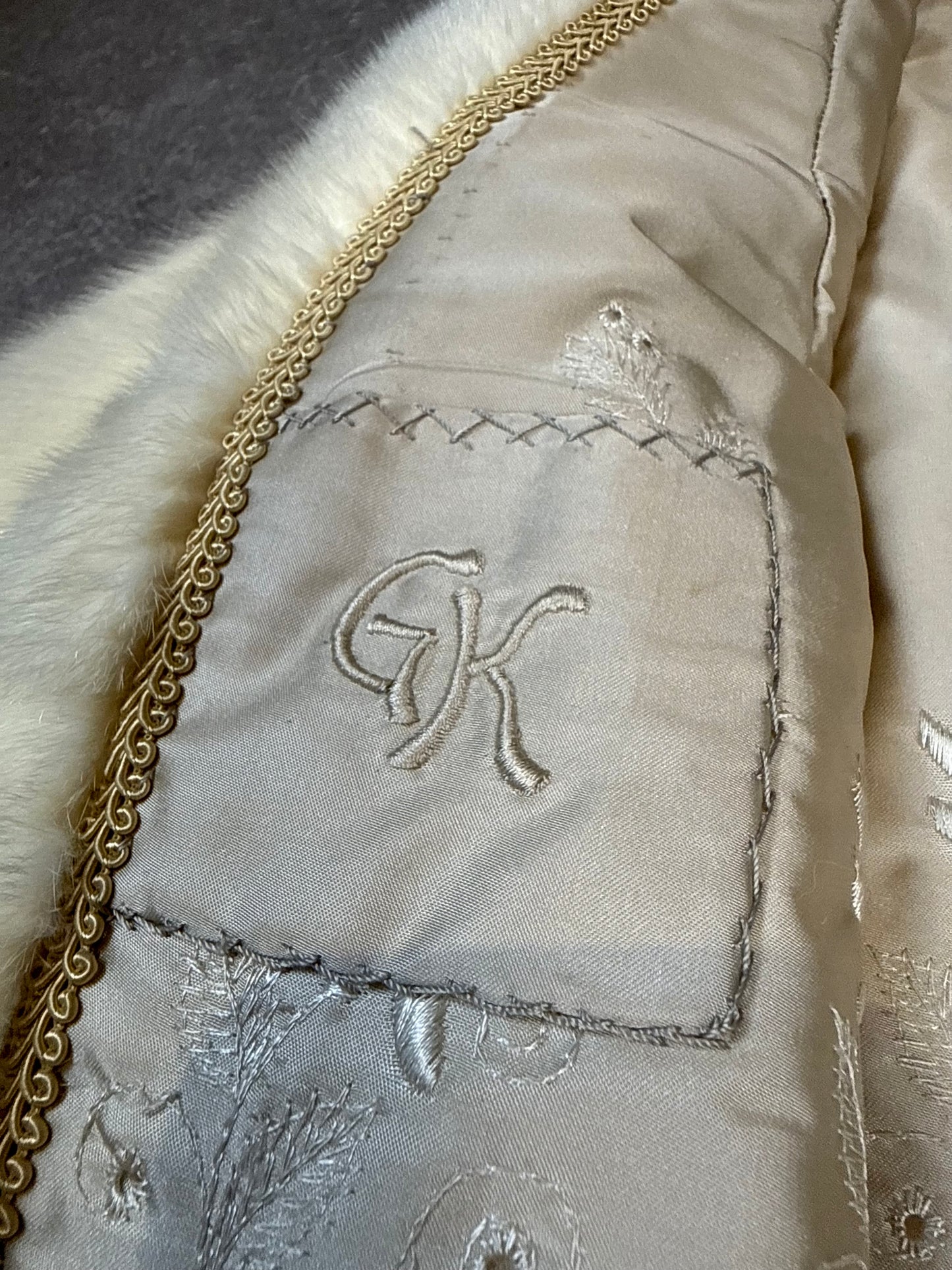 Vintage Nerzjacke Creme Weiß – Echter Nerz Pelzjacke Kurzjacke Schalkragen | Damen Größe M-L