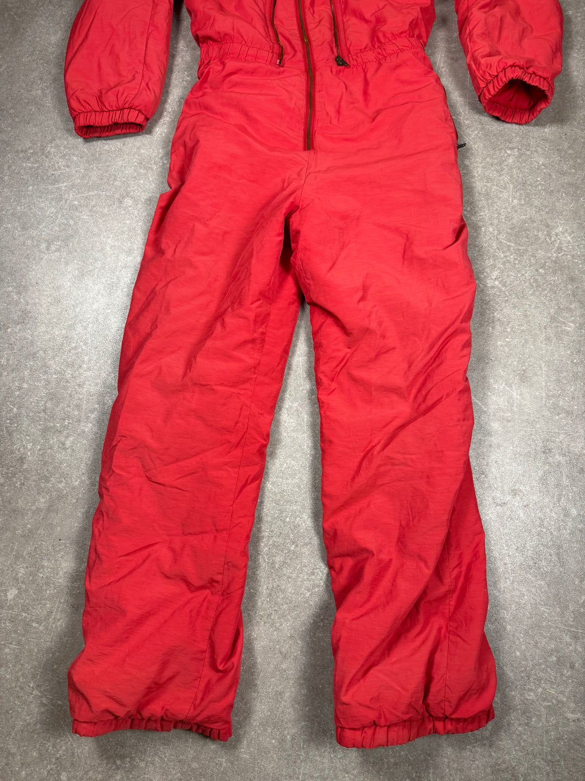 Vintage 80er 90er Ski Overall Rot Einteiler Skianzug Retro Snow Suit