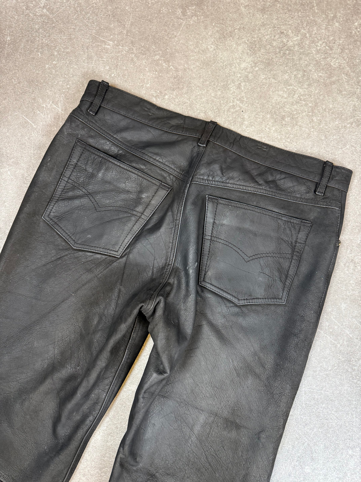 Henson & Henson Damen Lederhose Gr. 38 Schwarz Vintage Echtleder