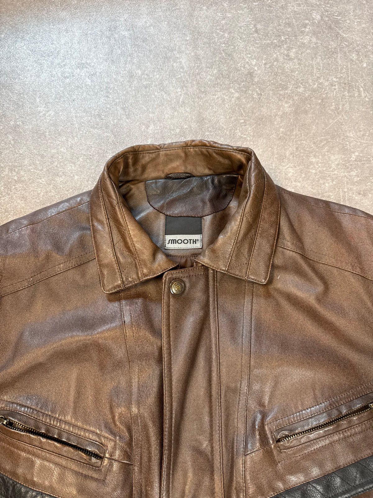 Smooth Lederjacke Herren XL Braun Schwarz Blouson Nappaleder Thermolite Vintage