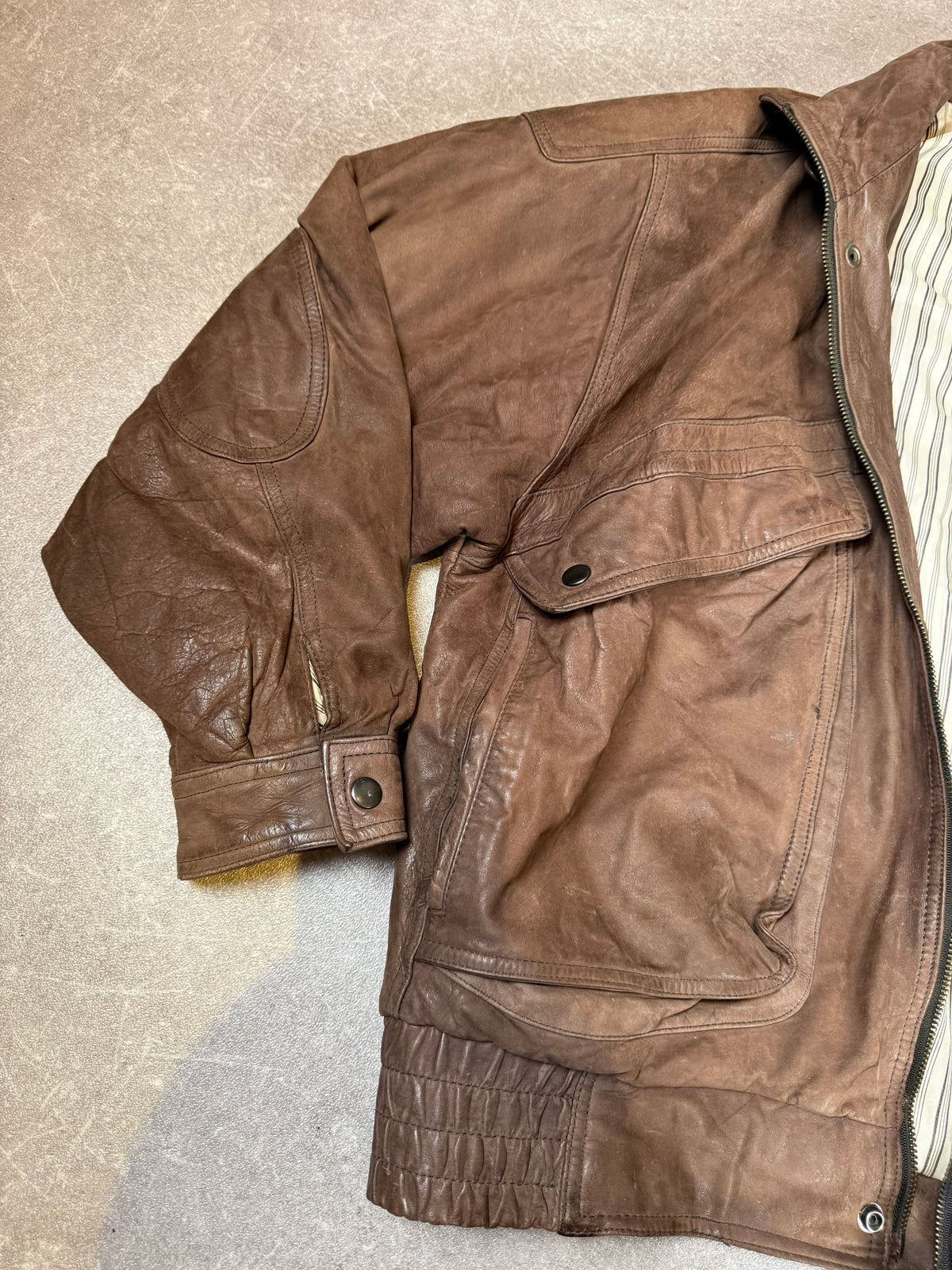 Vintage Herren Lederjacke Der Lederer Beachy Gr. 48 Braun Echtleder 80er/90er