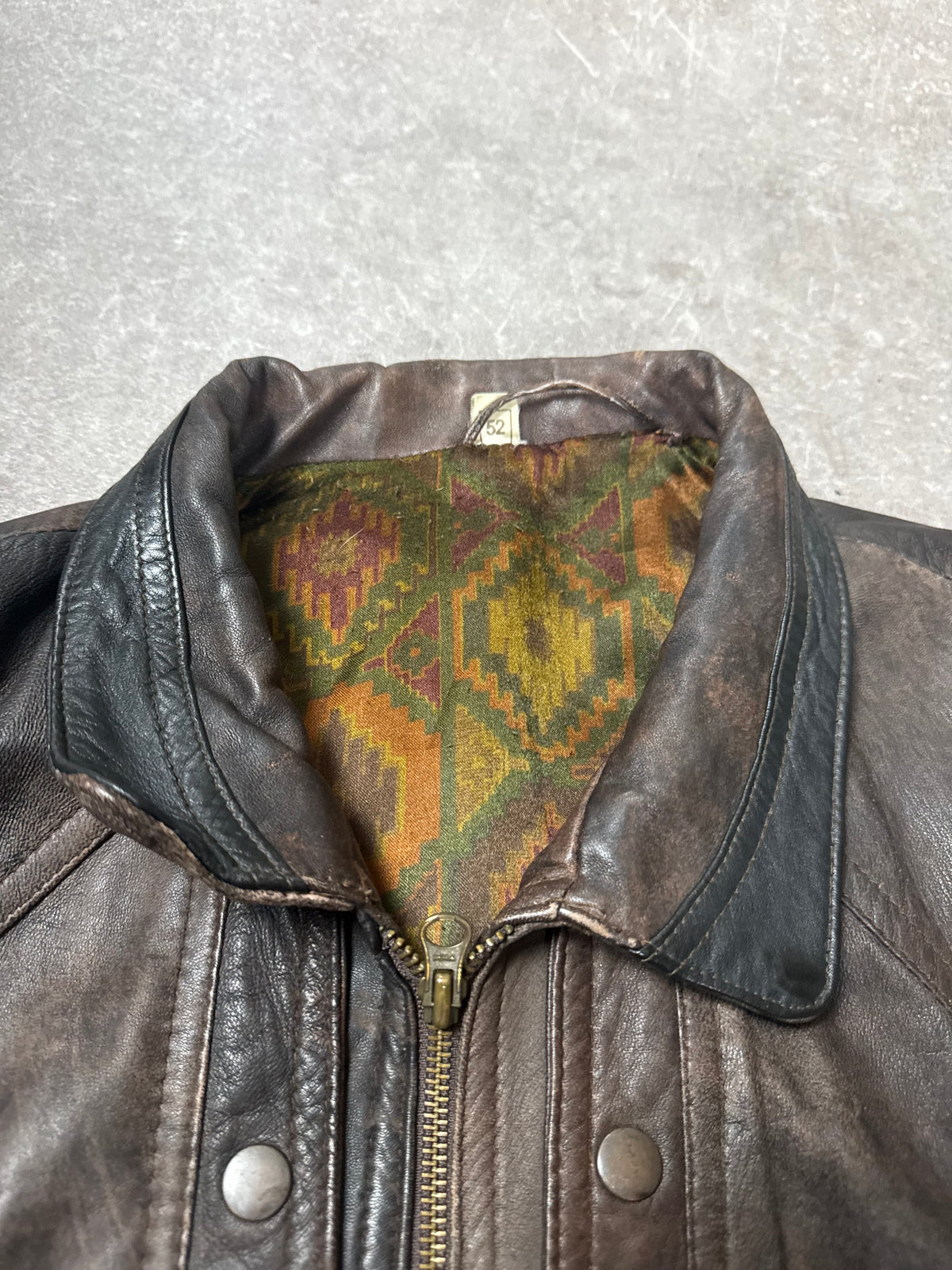 Vintage Lederjacke Braun Herren Gr. 52 Echtleder Bomberjacke Oversize 80er 90er