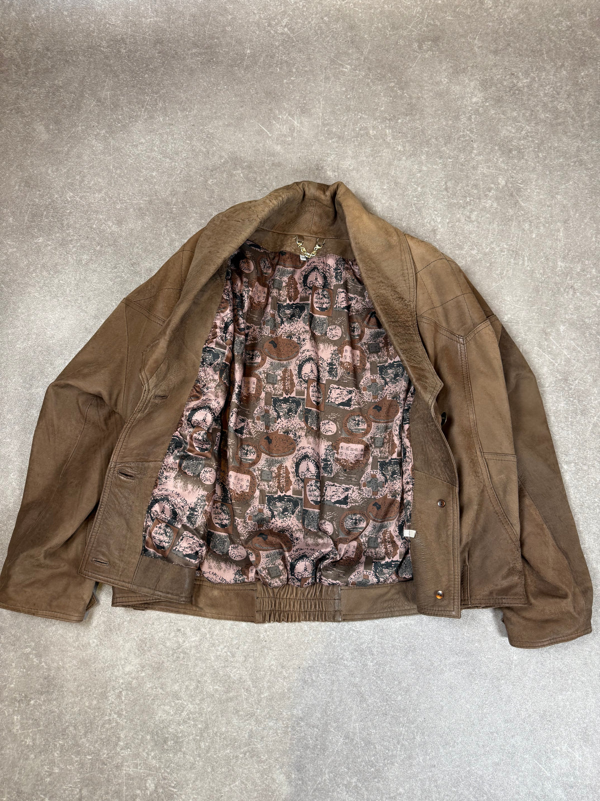 Vintage Damen Lederjacke Gr. 44 Braun Echtleder Schalkragen 80er 90er