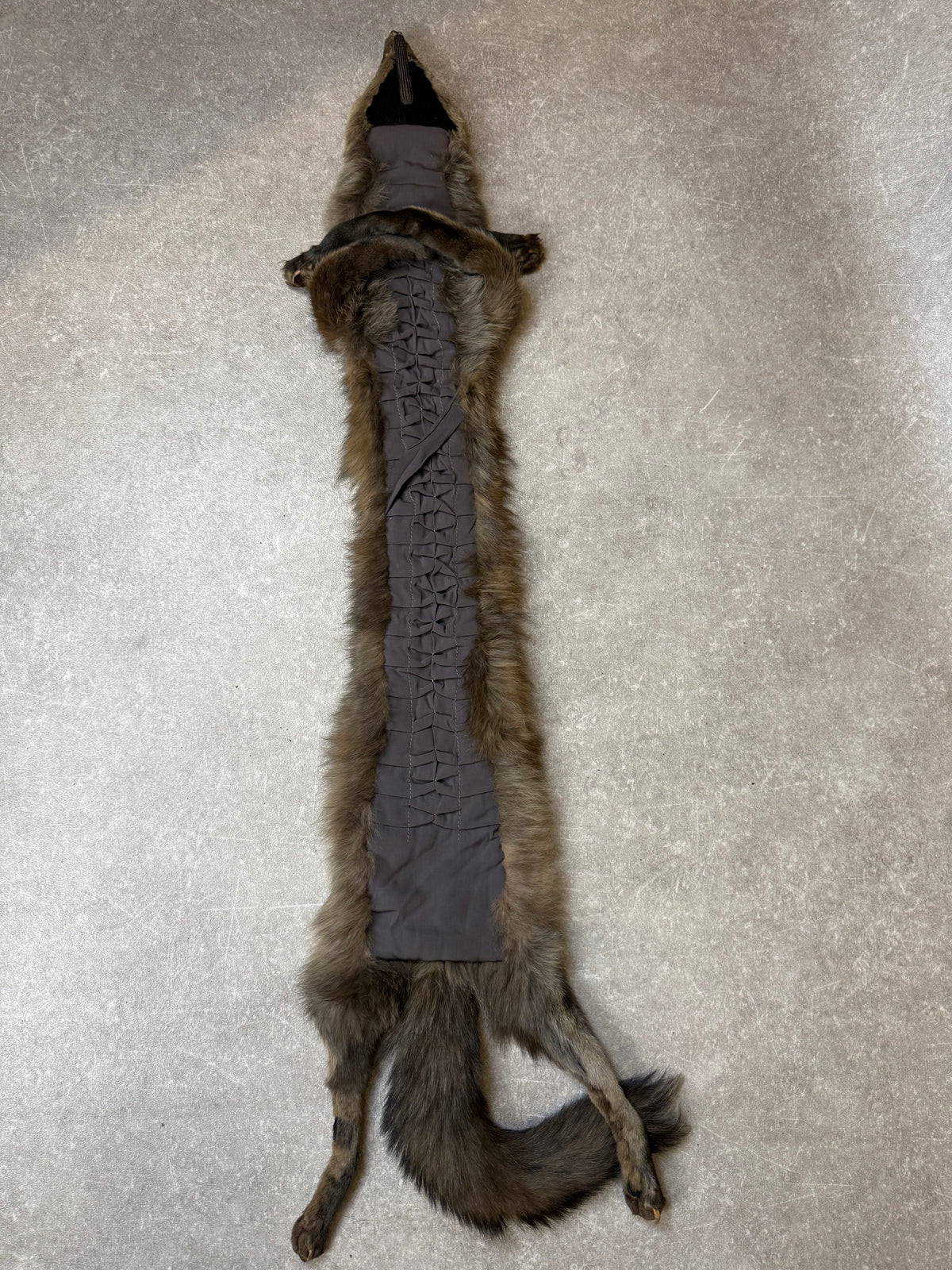 Vintage Fuchsschal Echtfell Fuchs Stola Pelzschal Mit Kopf Pfoten & Schweif Braun Real Fur Fox Scarf