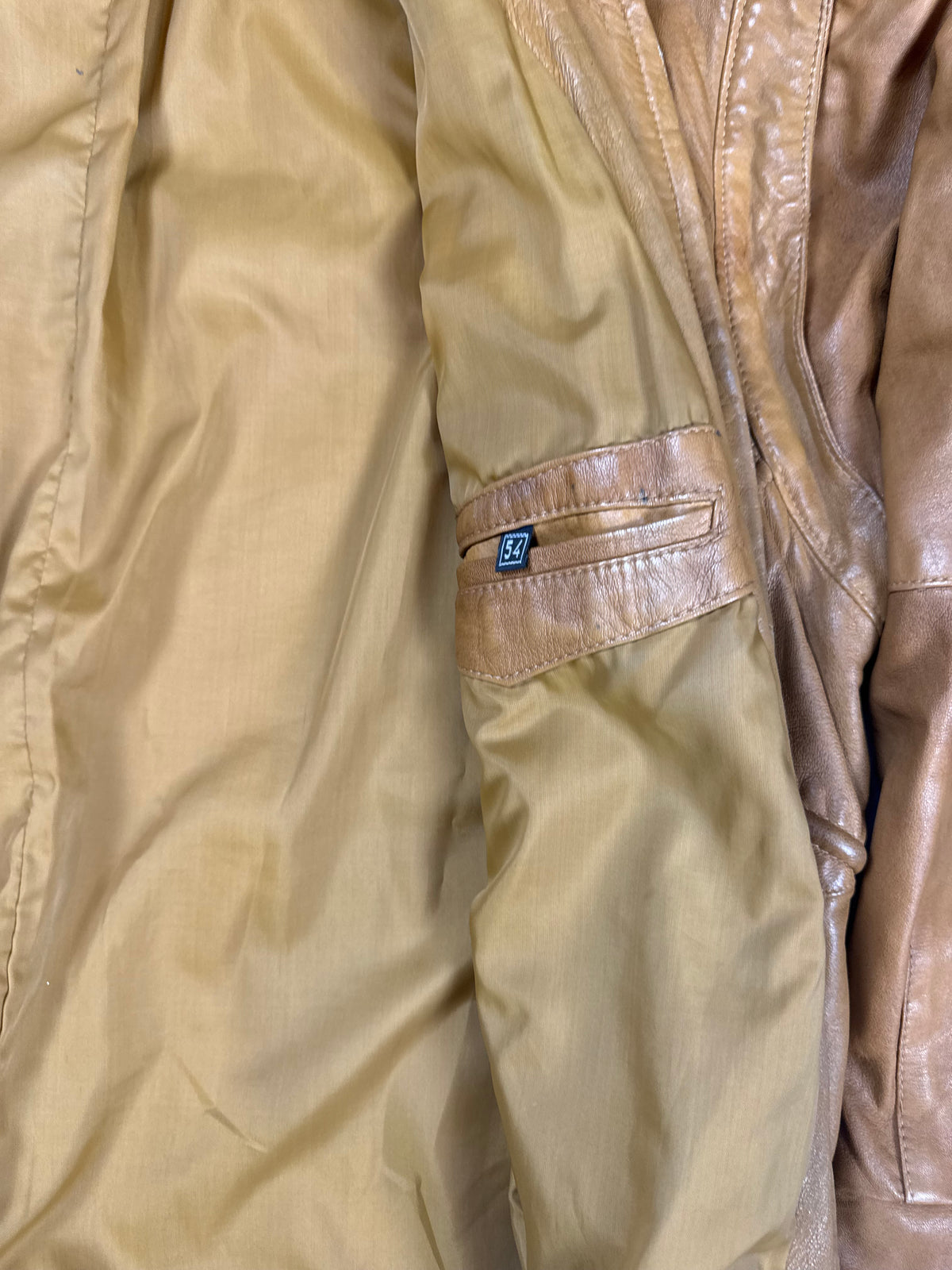 Vintage Herren Lederjacke Gr. 54 Cognac Braun 80er 90er Echtleder