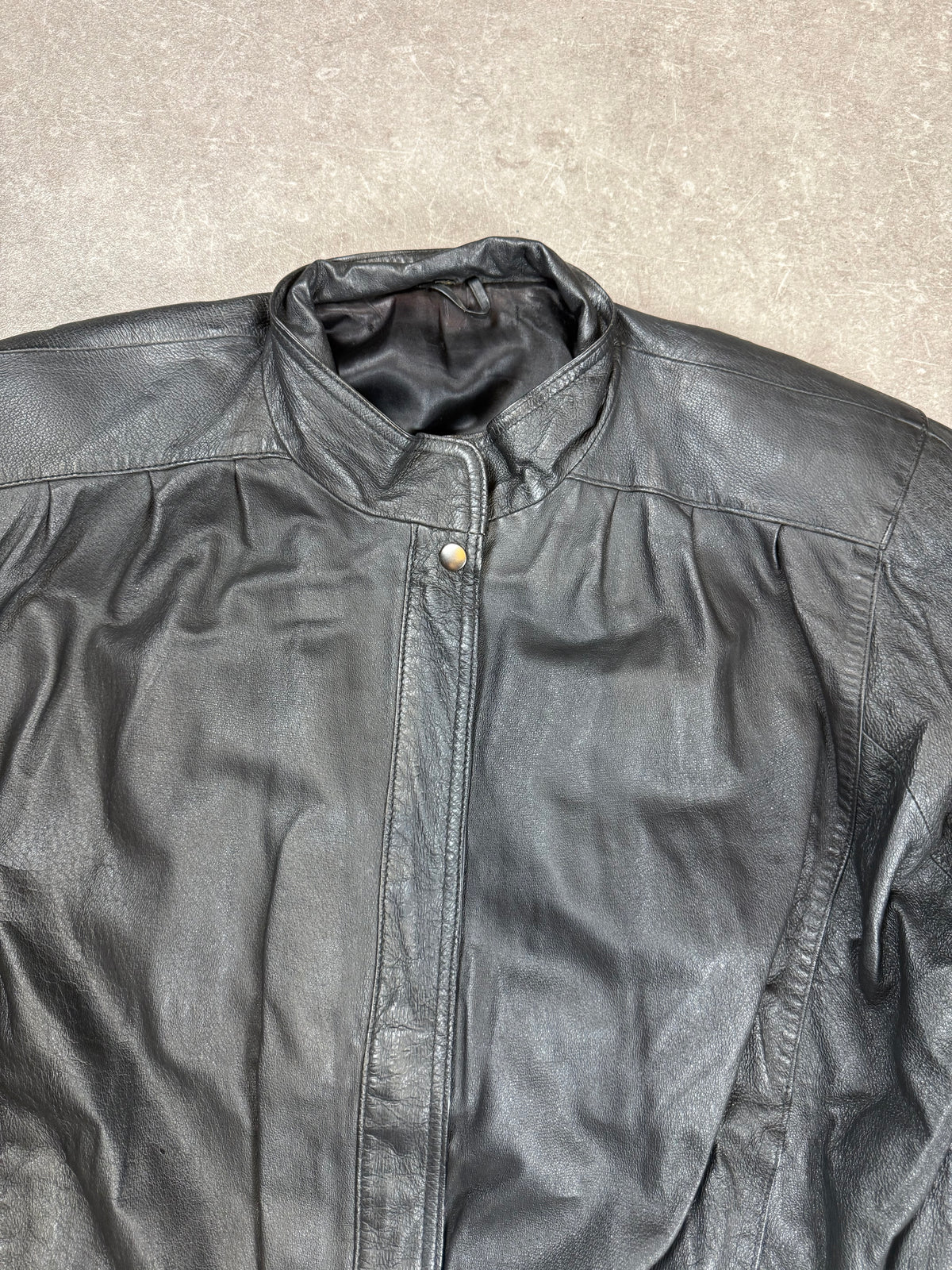 Vintage Lederjacke Schwarz Echtleder 80er 90er Blouson Bomber Oversize