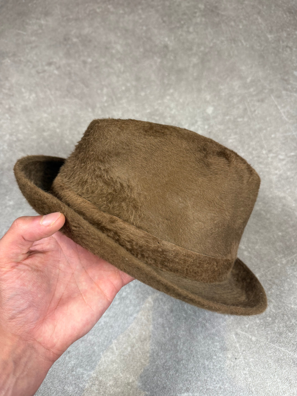 Vintage Hubertus Jagdhut Trachtenhut Braun – Velour – Größe 56