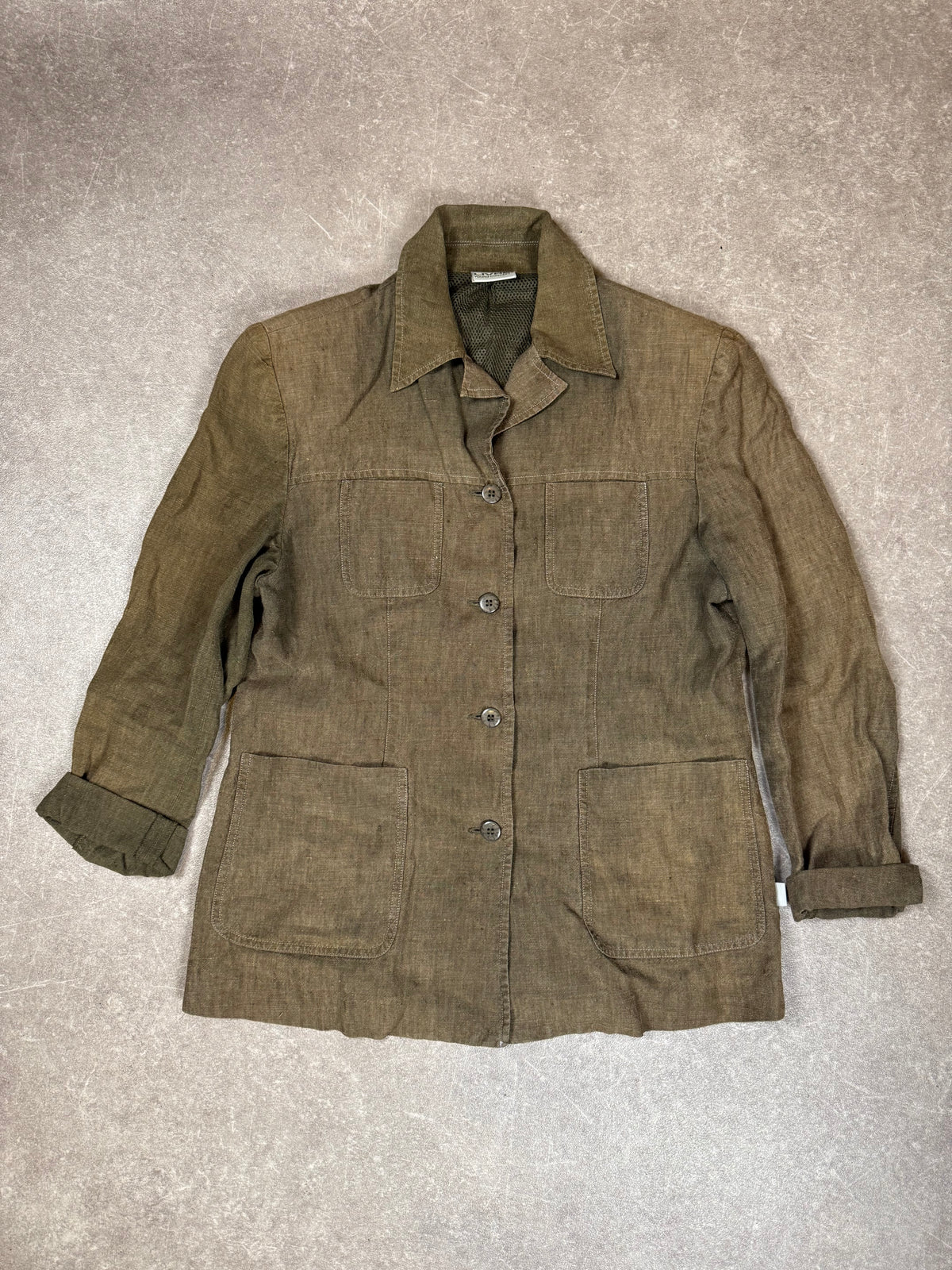 LIVRE Young Concept Damen Leinen Hosenanzug Gr. 40 Vintage Khaki Zweiteiler