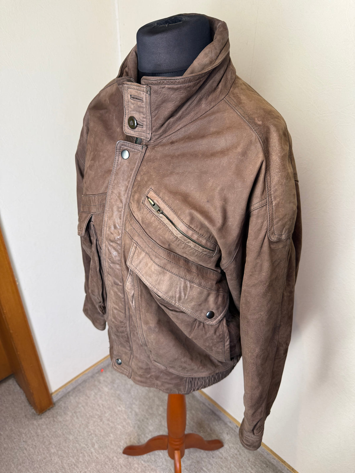 Vintage Herren Lederjacke Der Lederer Beachy Gr. 48 Braun Echtleder 80er/90er