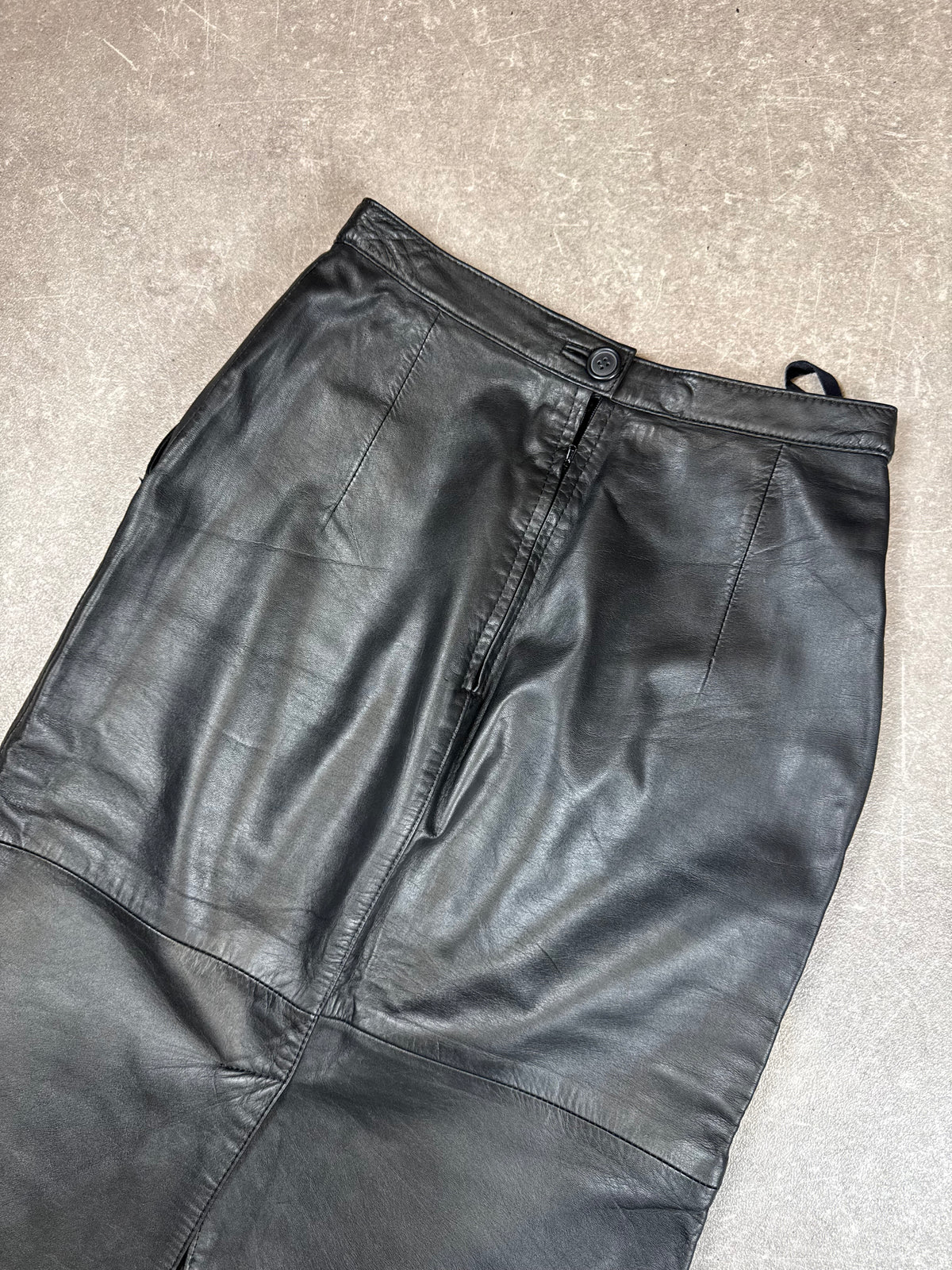 Vintage Chalice Damen Lederrock Schwarz – Echtleder Rock mit Schlitz