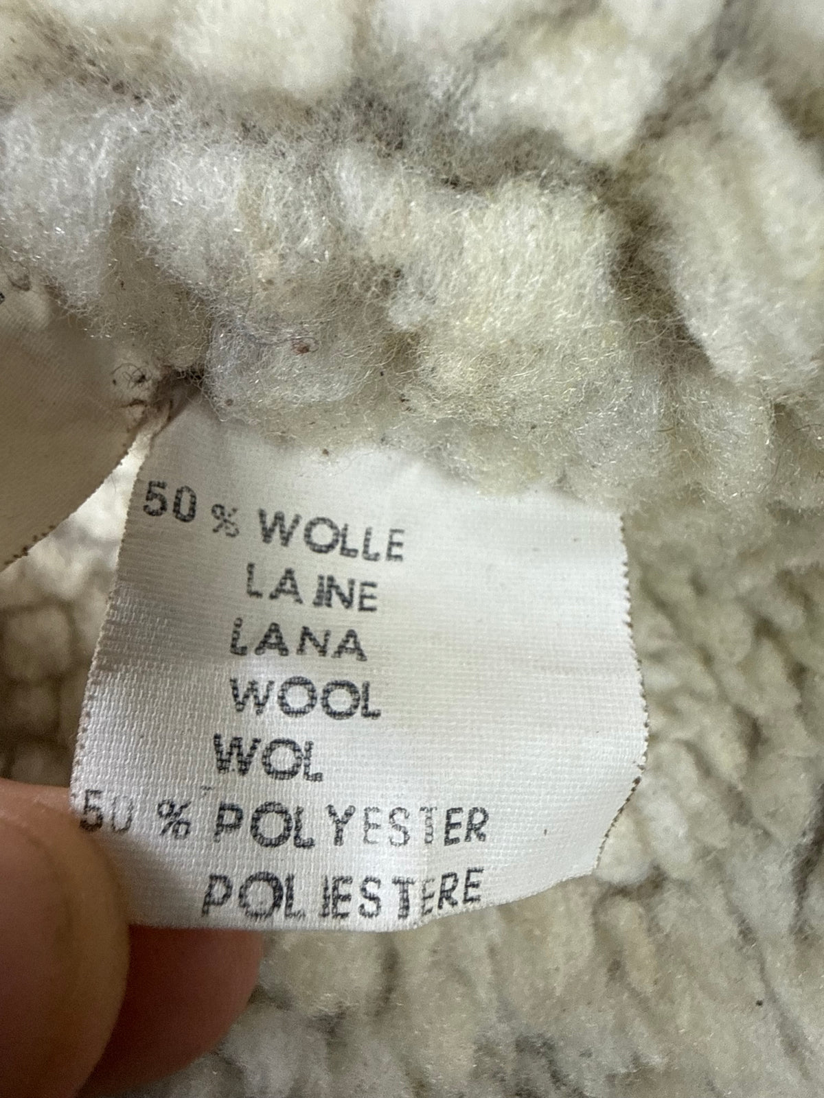 Vintage Lammfelljacke Gr. 48 Karojacke Echtleder Wolle Teddyfutter Oversize