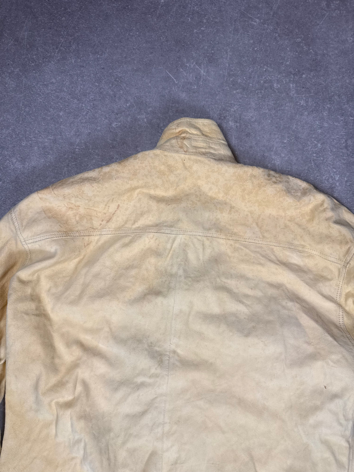 Vintage Wildleder Lederhemd Herren Beige Western Workwear Lederjacke XL