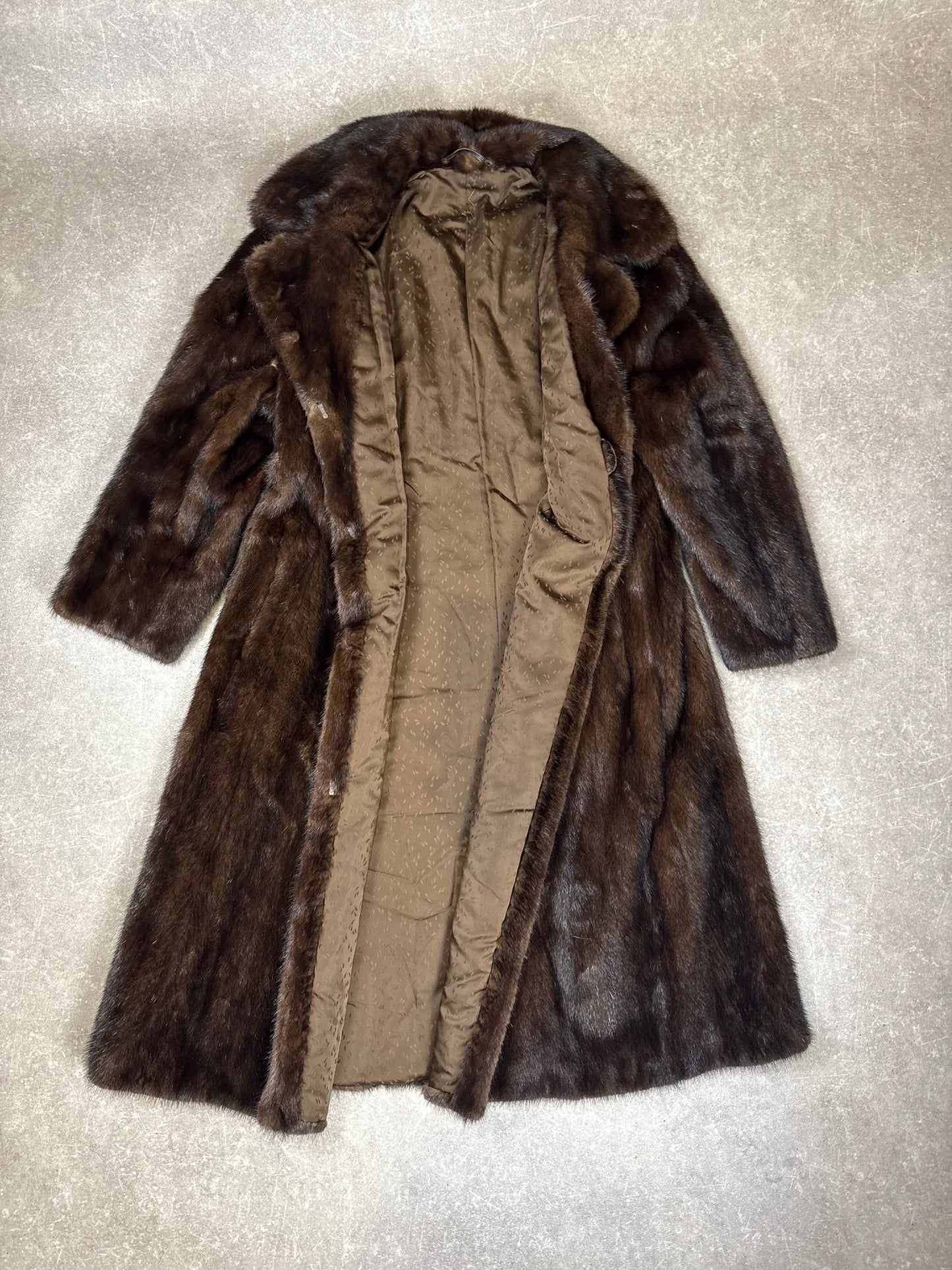 Vintage Nerzmantel Echtpelz Damen M Braun Lang Pelzmantel Mink Echtfell Luxus