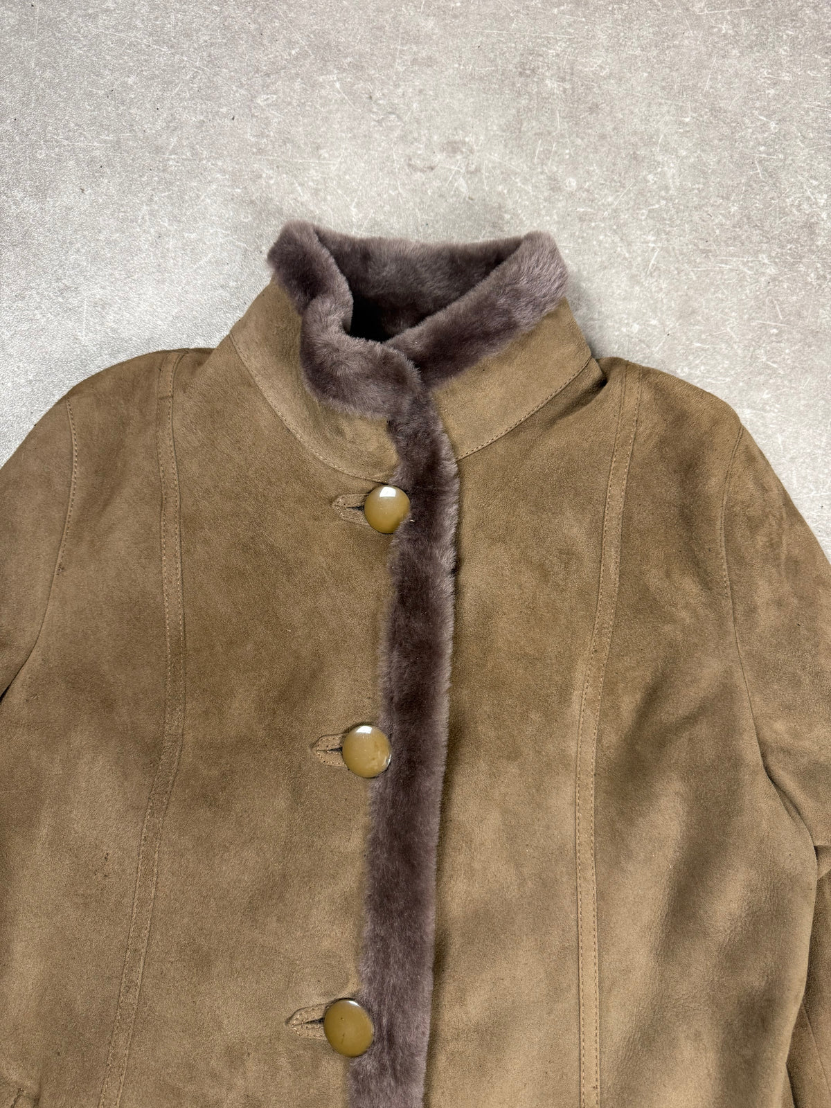 Leather Club Damen Lammfelljacke Braun Echtleder Shearling Gr. 45