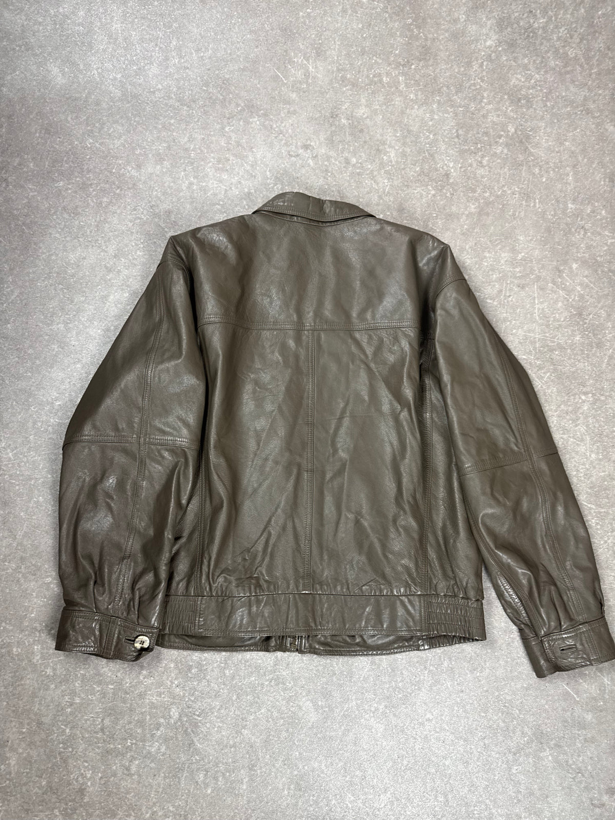 Vintage Lederjacke Herren Grau XL Echtleder Blouson Oversize 90s