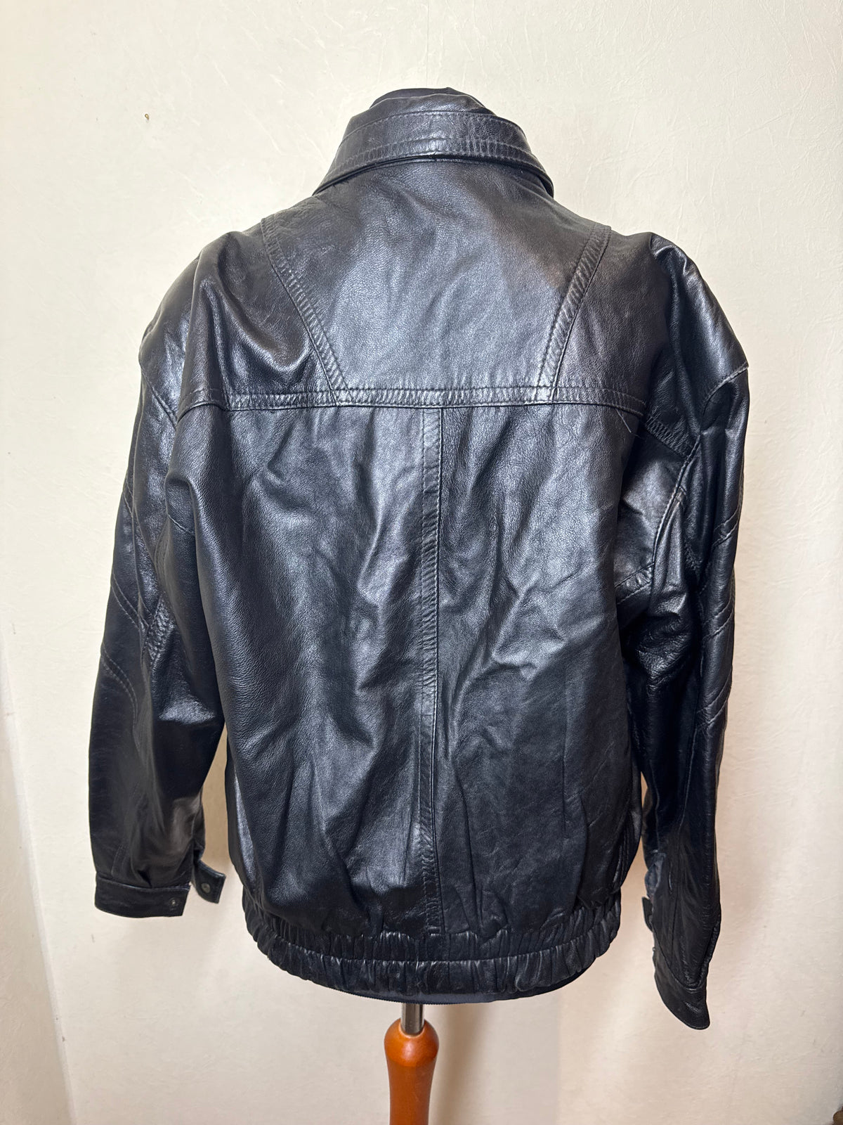 Vintage Altamoda Lederjacke Schwarz Gr. L XL Oversize Echtleder Bomberjacke 80s 90s