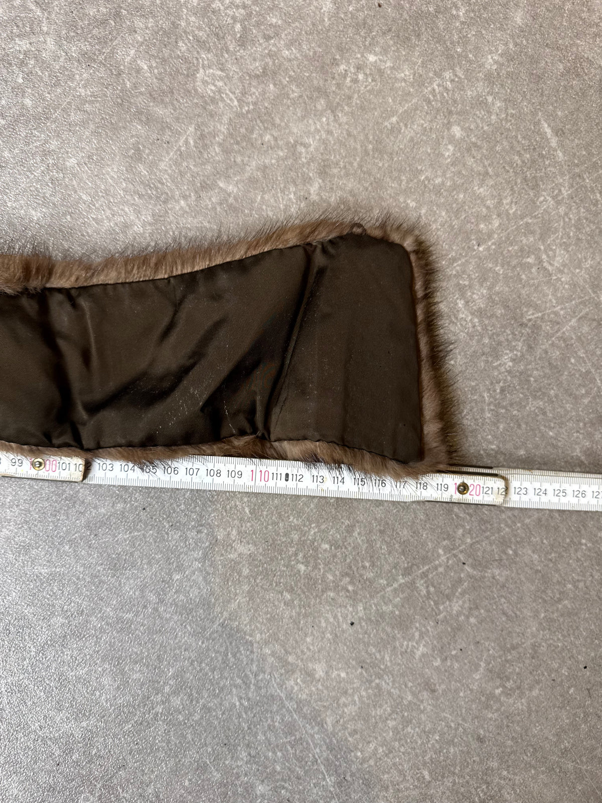 Vintage Nerz Pelzstola Braun Echtfell Nerzstola Fellkragen Pelzkragen ca. 115 cm
