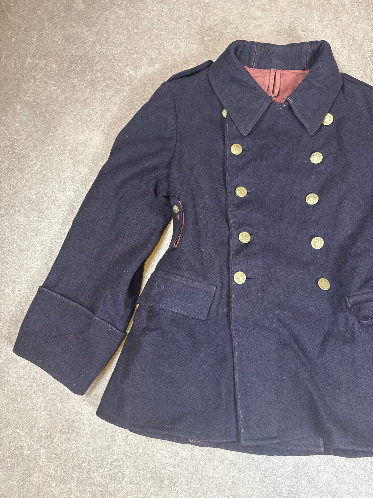 Vintage Schweizer Armee Uniformjacke Wolljacke Militär Dunkelblau Swiss Army