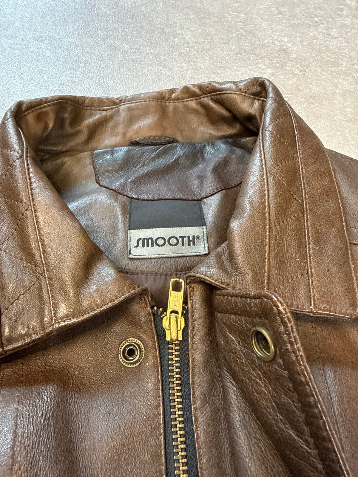 Smooth Lederjacke Herren XL Braun Schwarz Blouson Nappaleder Thermolite Vintage