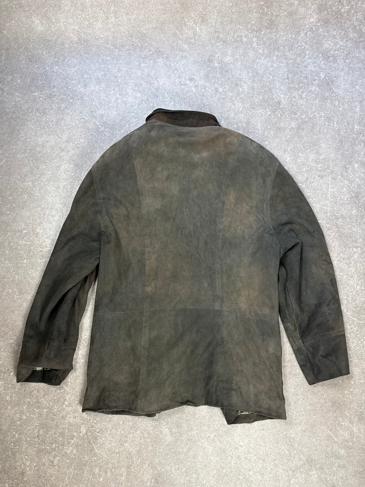 Alba Moda Trachten Lederjacke Gr. 40 Dunkelgrün Wildleder Stickerei Vintage