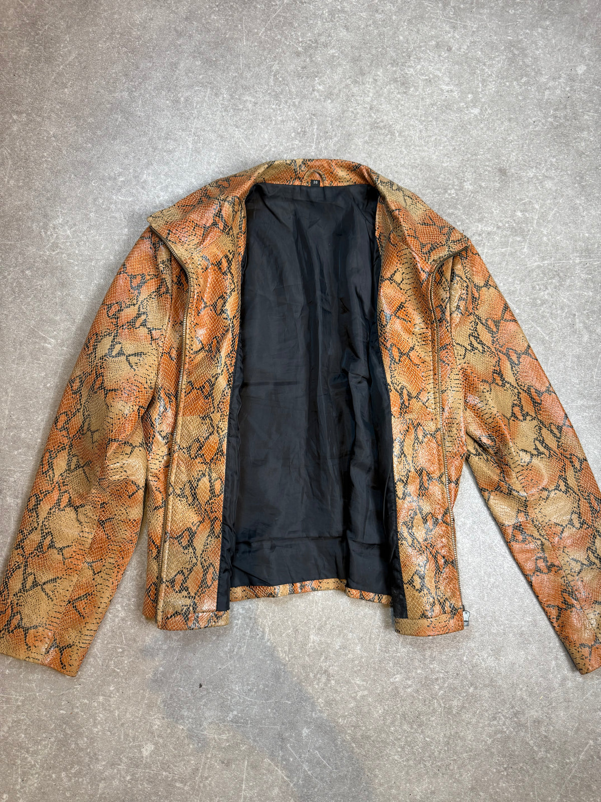 Vintage Schlangenleder Jacke Gr. 38 Snake Skin Lederjacke